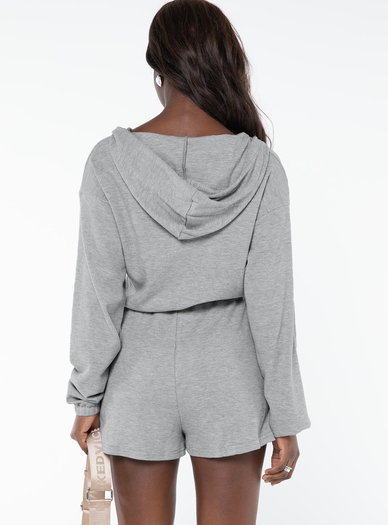 Jeanette Hooded Romper Grey