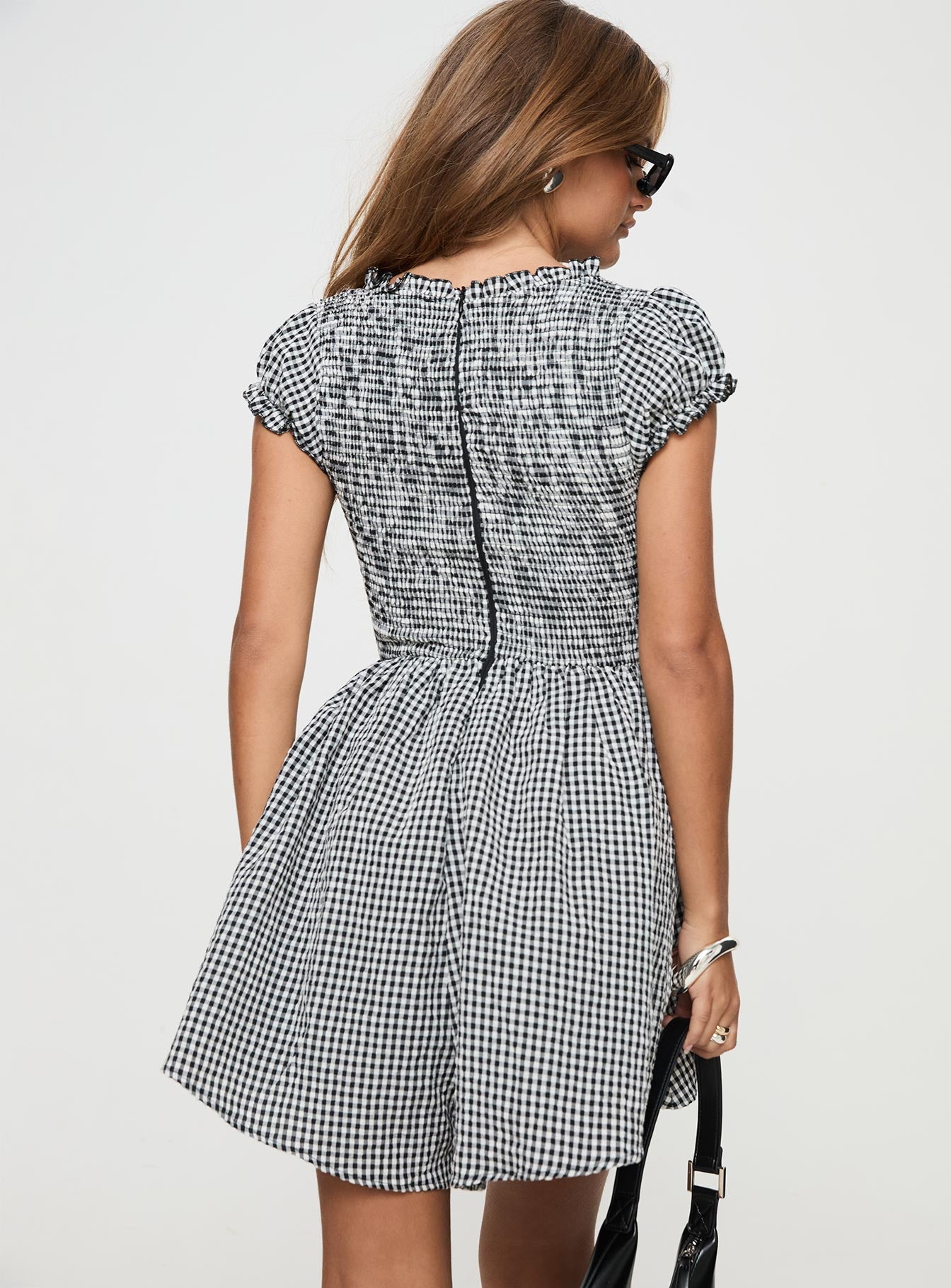 Wescott Gingham Playsuit Black / White Petite