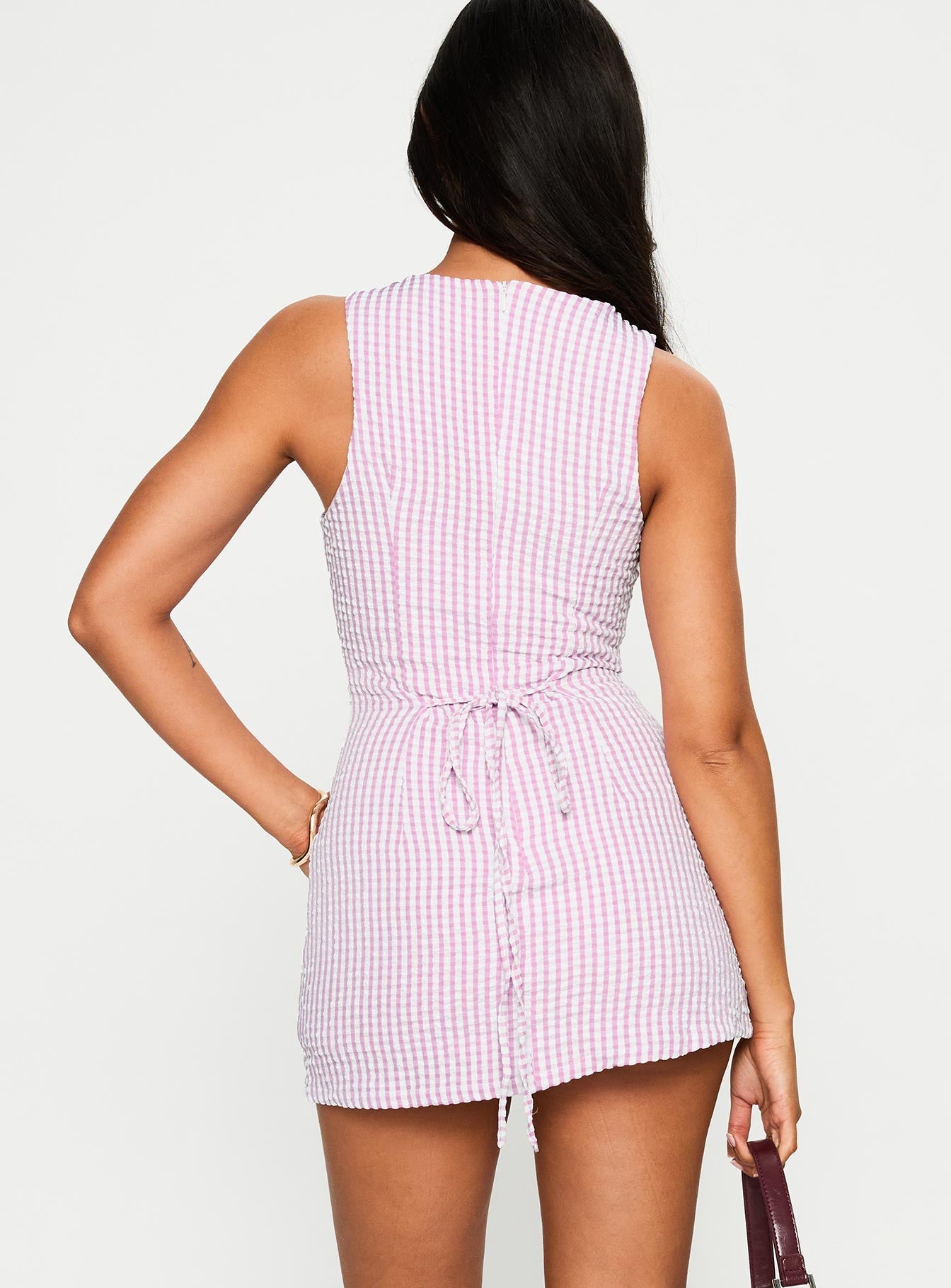 Yumiko Romper Pink Check