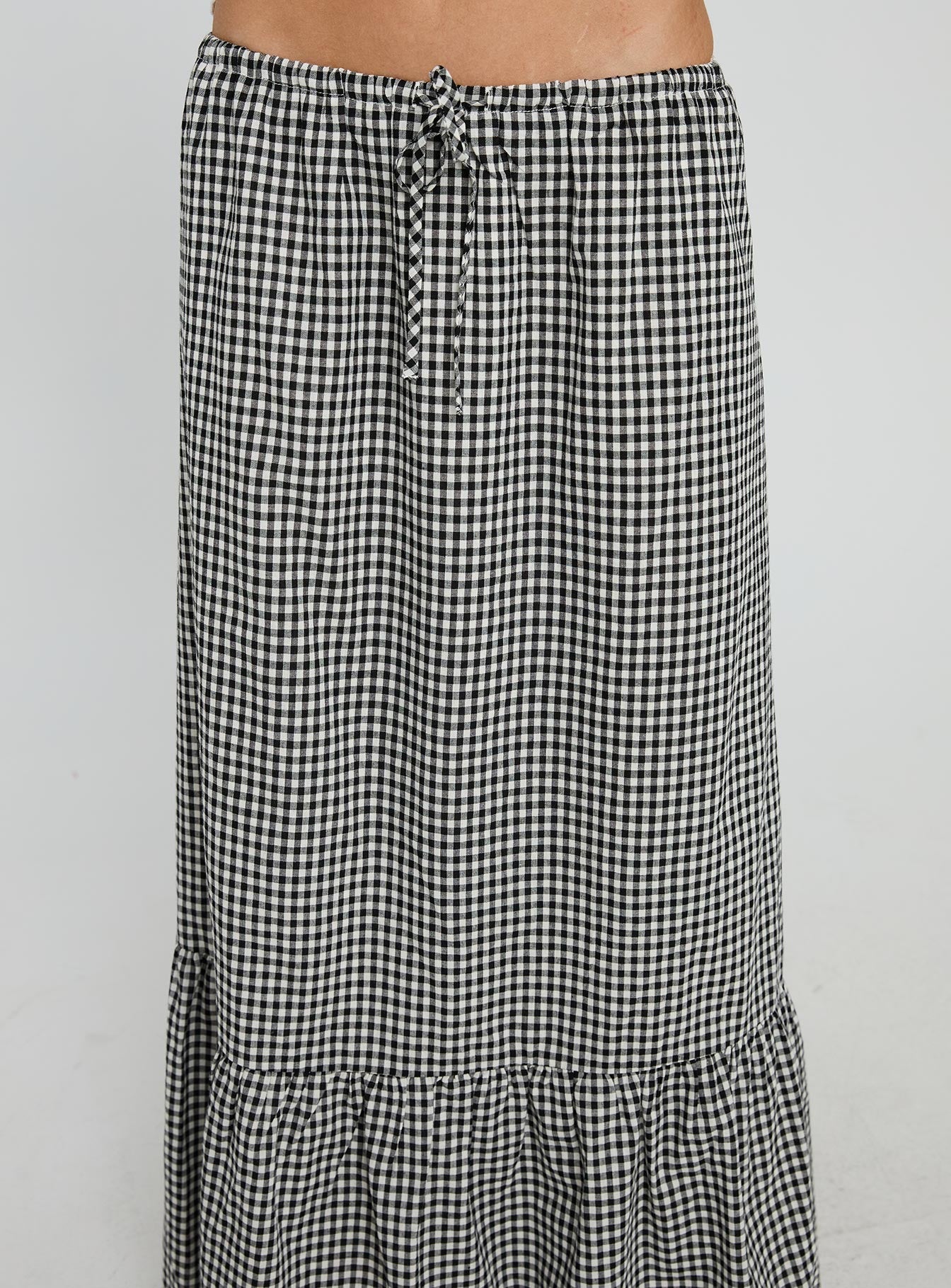 Modern Girl Maxi Skirt Black / White Gingham