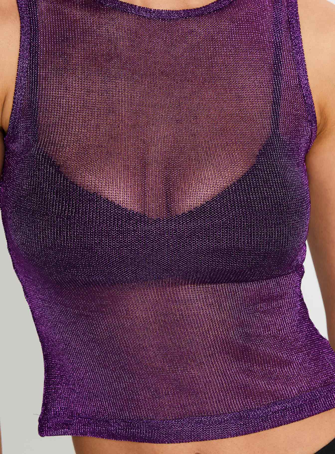 Perfect Mirage Sheer Top Plum