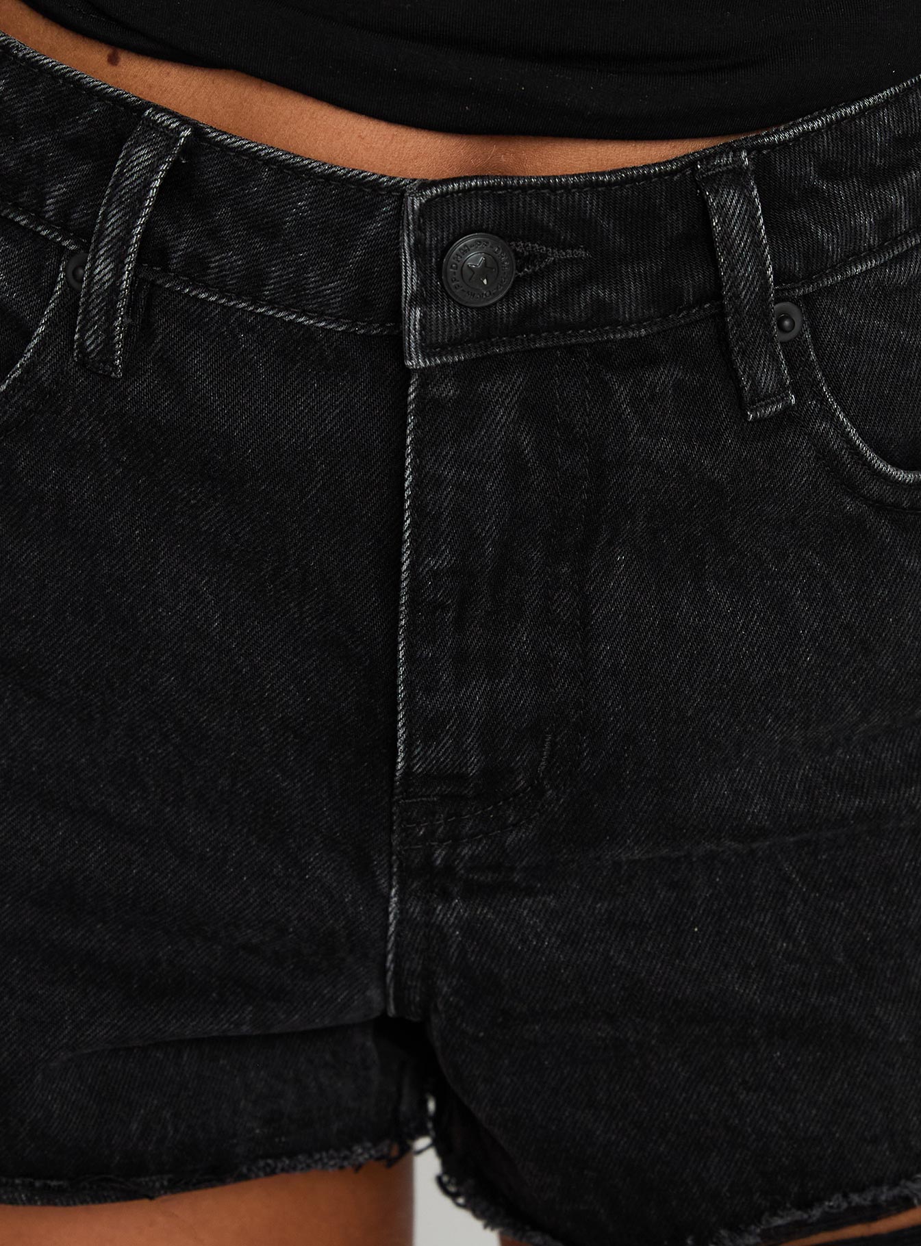 Reflecting Mid Rise Denim Shorts Black Wash