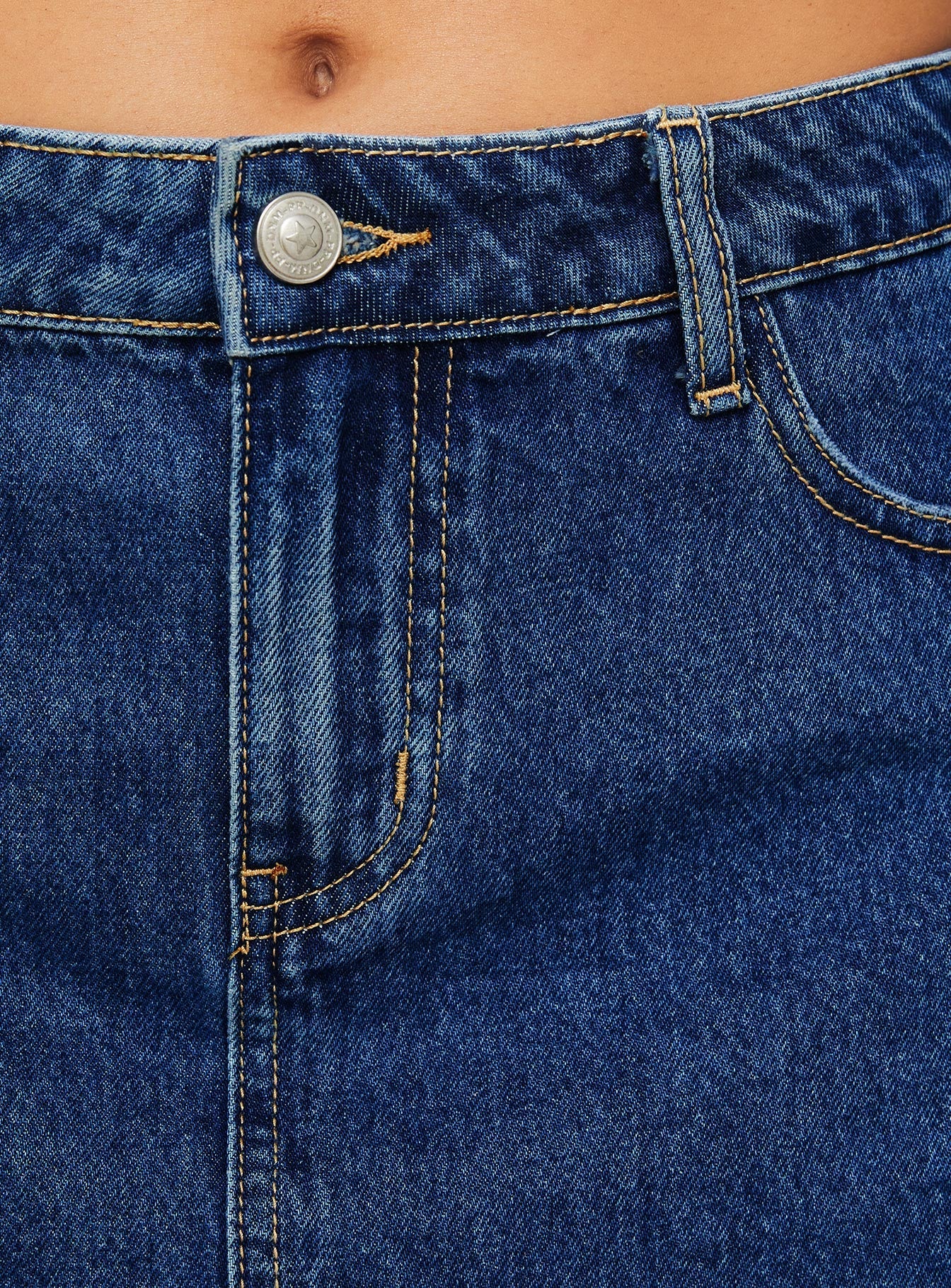 Nickei Denim Mini Skirt Mid Wash Lower Impact