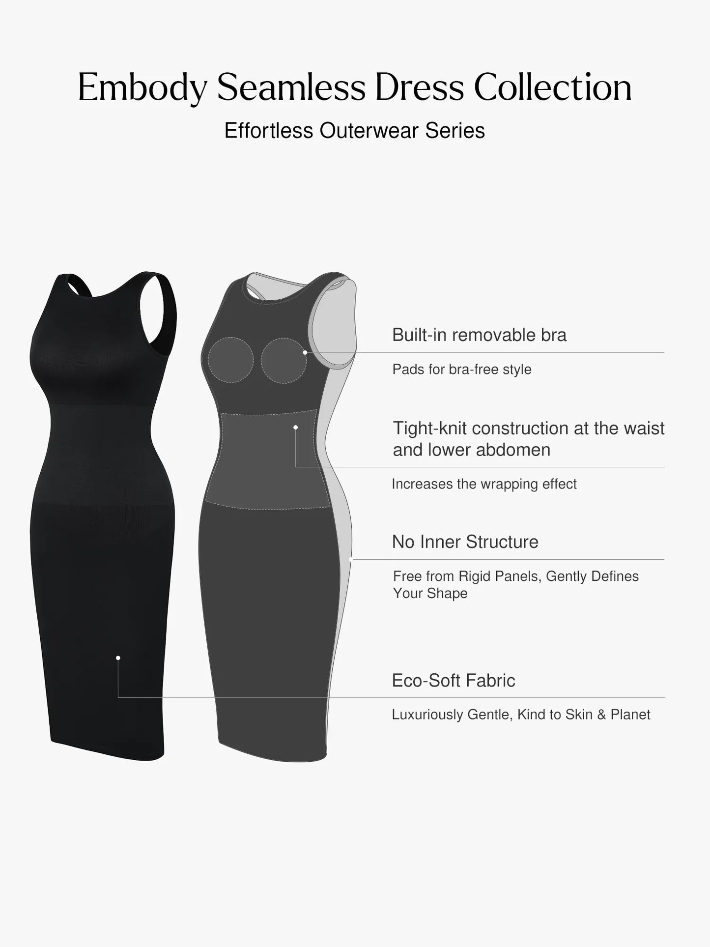 Shapewear Eco-Friendly Sculpting Seamless Midi Dress Set