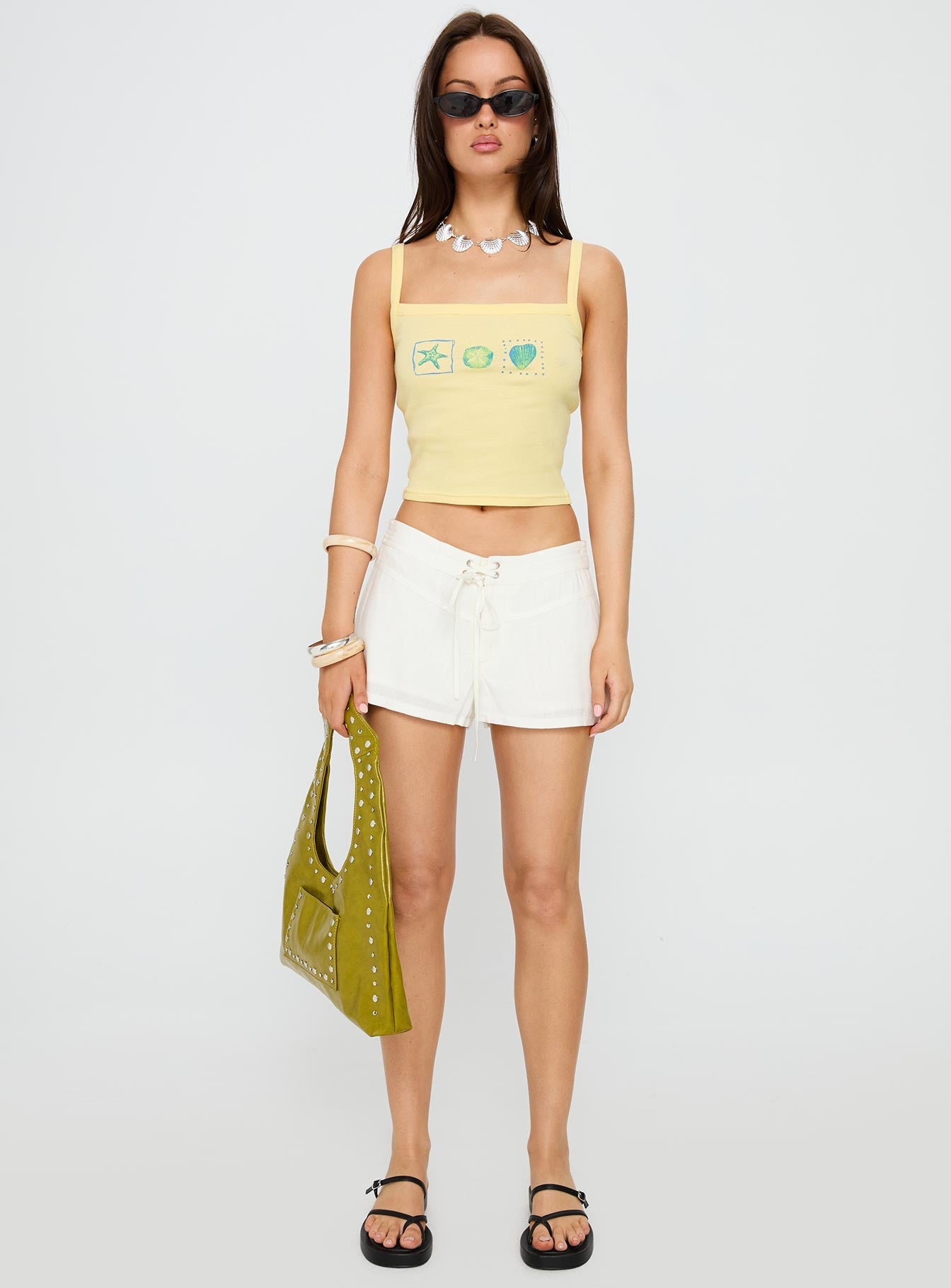 Seashore Shells Graphic Tank Yellow