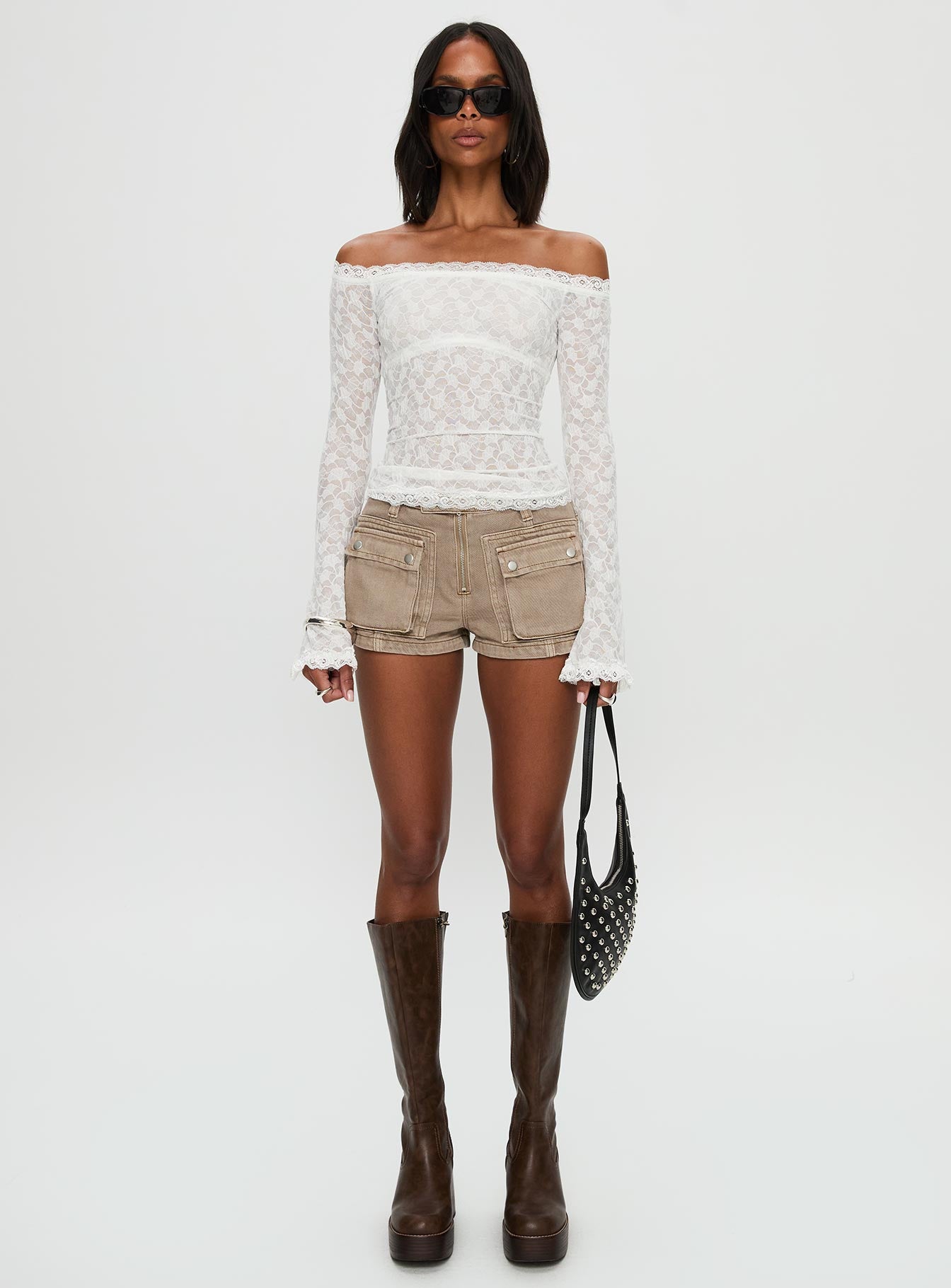 Mochapella Off The Shoulder Top White