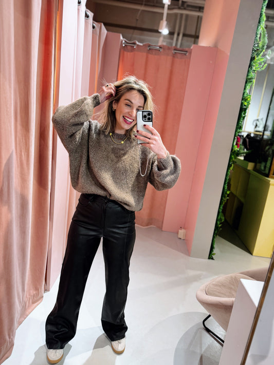 Nela PU Pants - Zwart