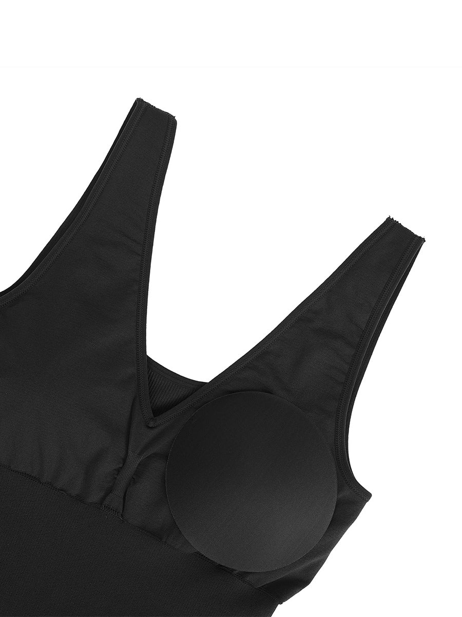 Shapewear Deep V-Neck Tummy Control  Midi Dress