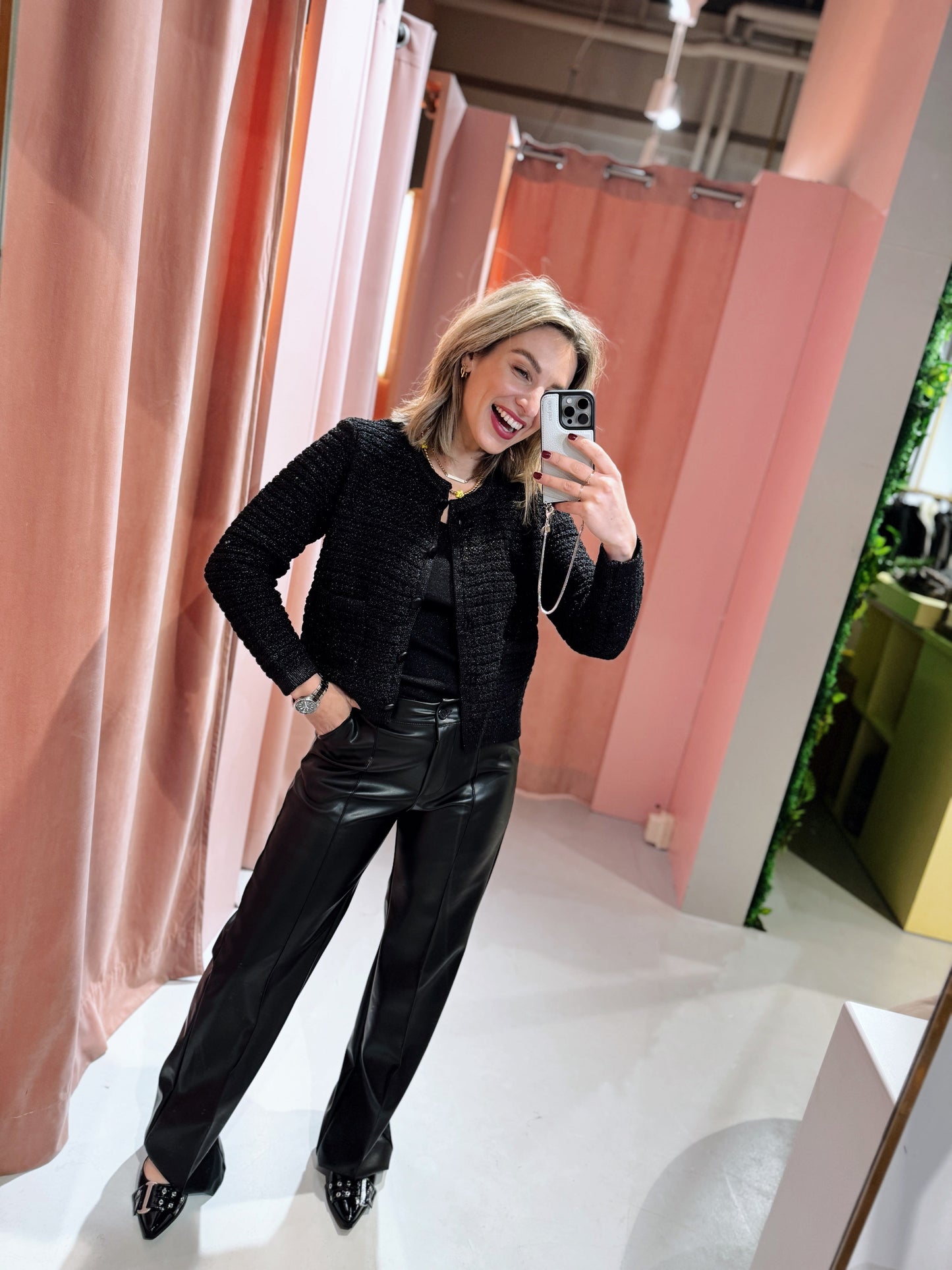 Malou Leather Pants - Zwart