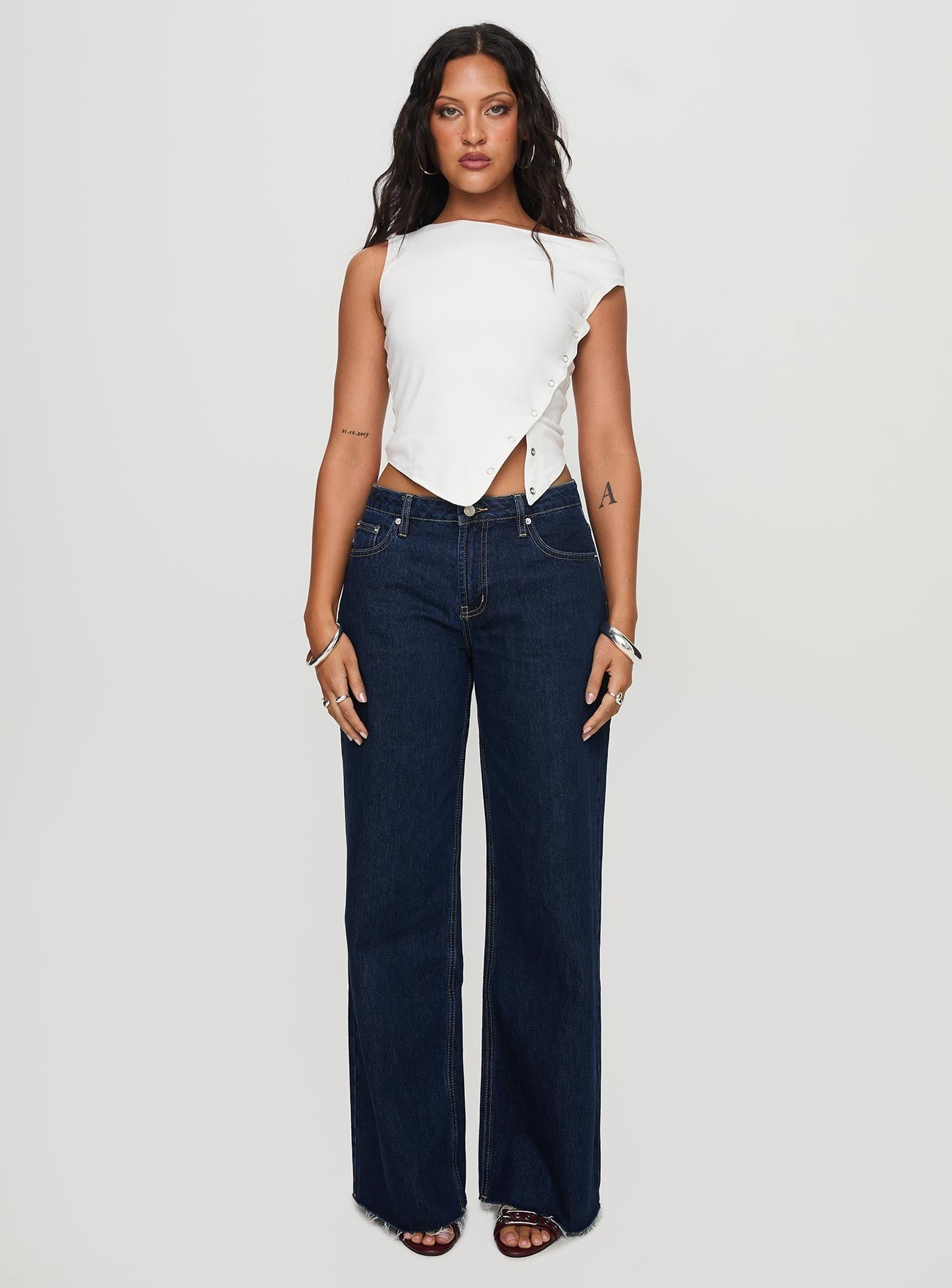 Darla Low Rise Straight Leg Jean Dark Blue Wash