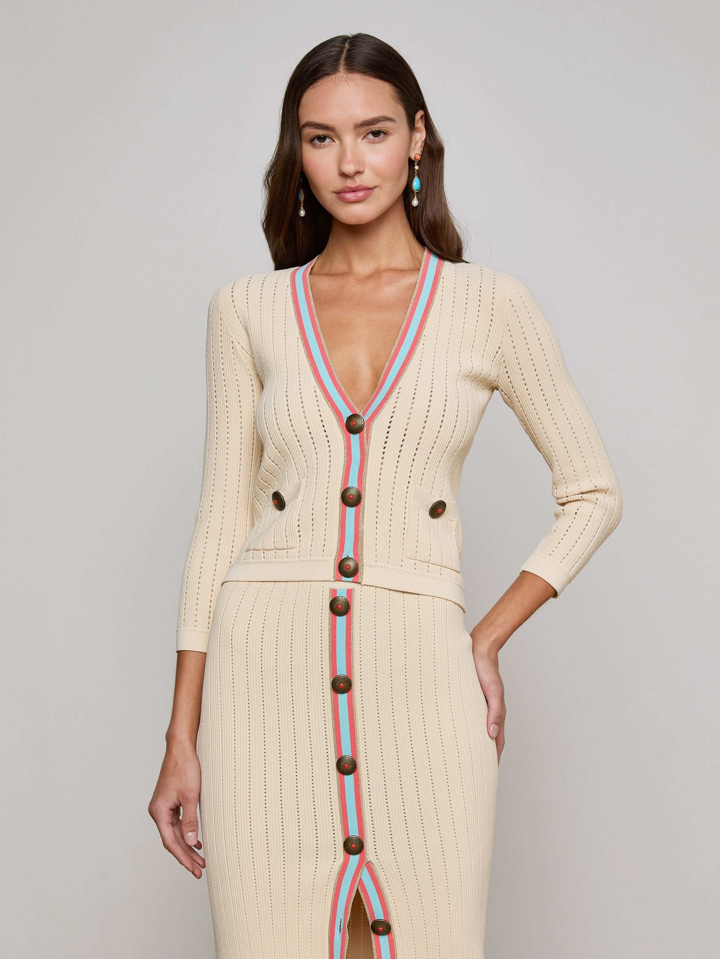 Irvin Pointelle Knit Cardigan