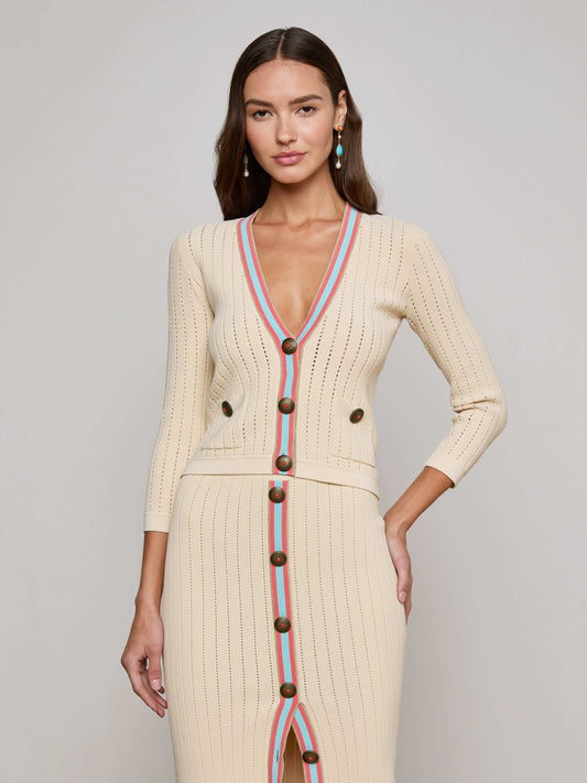 Irvin Pointelle Knit Cardigan