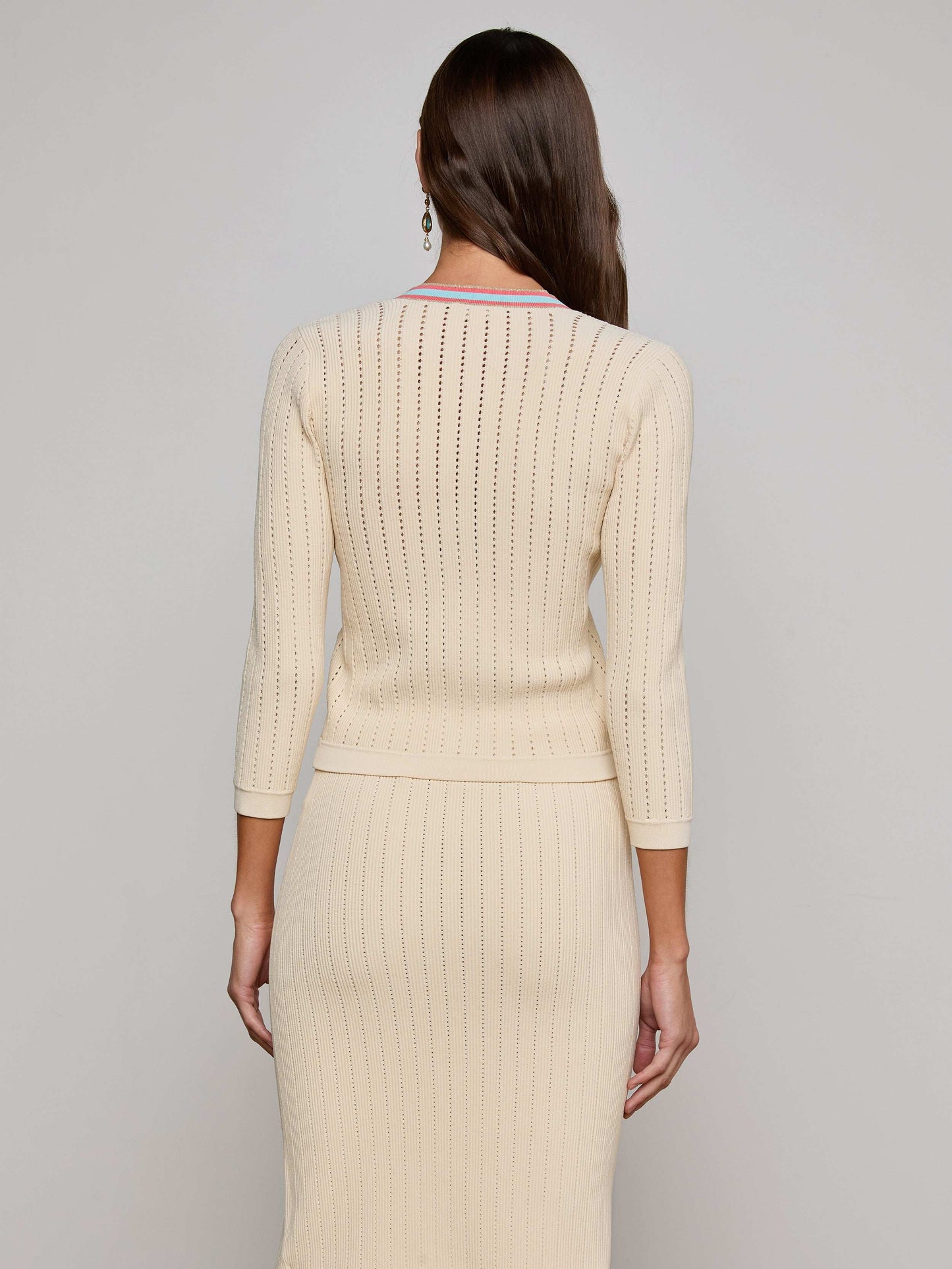 Irvin Pointelle Knit Cardigan