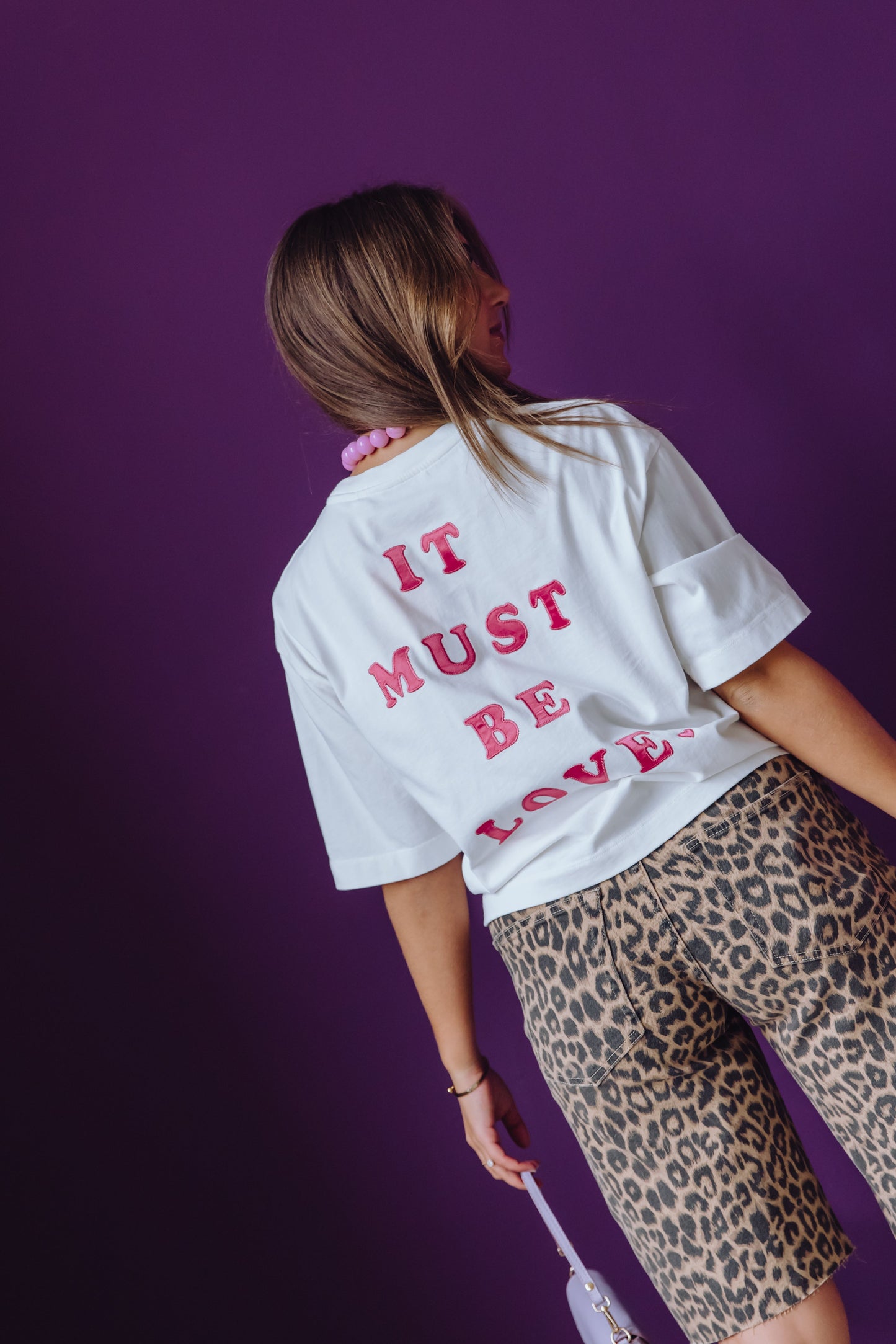 Loose Fit Leopard Jorts - Grey Morn