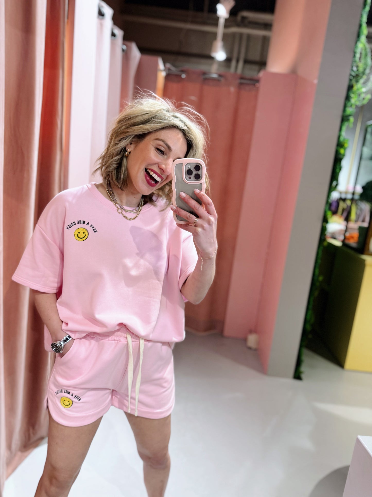 Smiley Short - Licht Roze