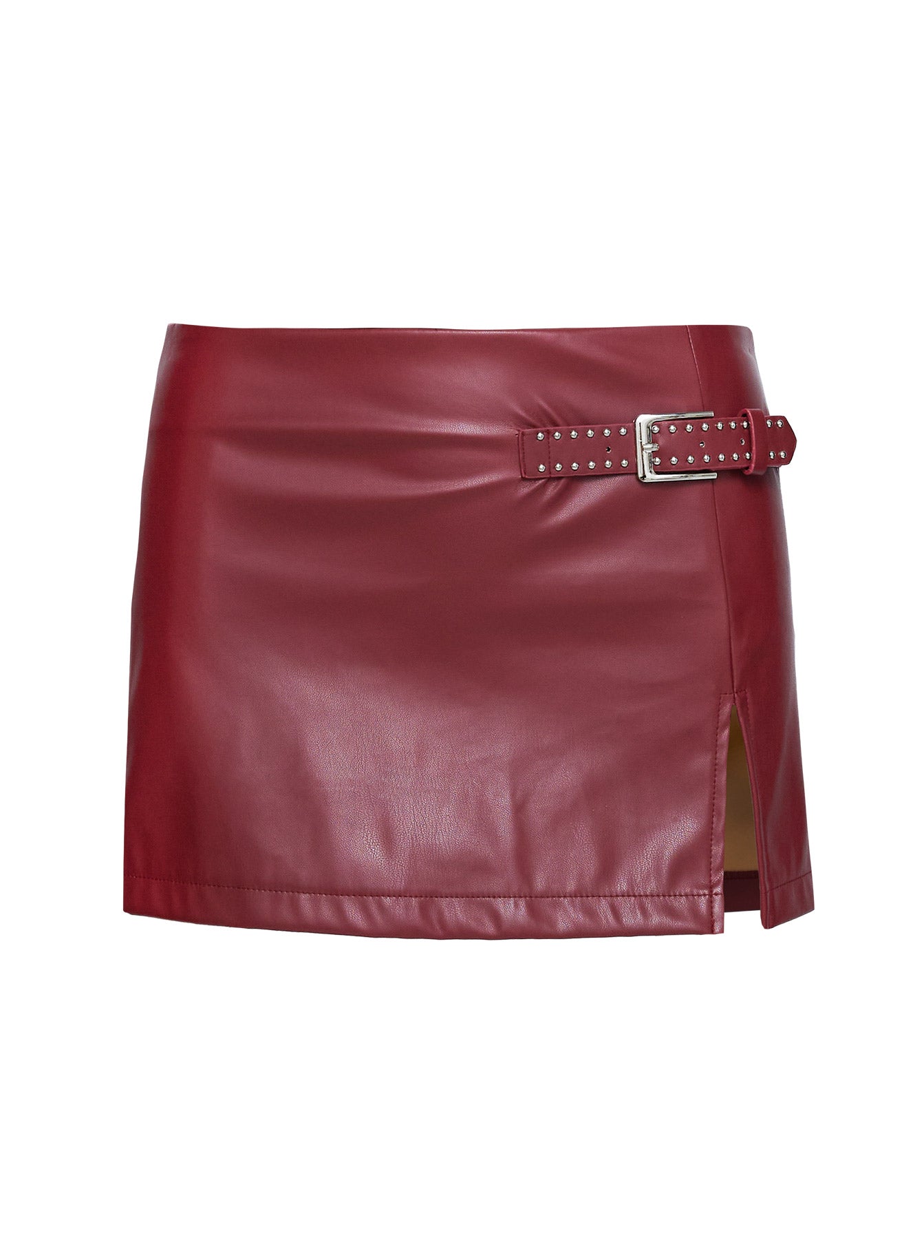 De Tigre Belted Mini Skirt Red