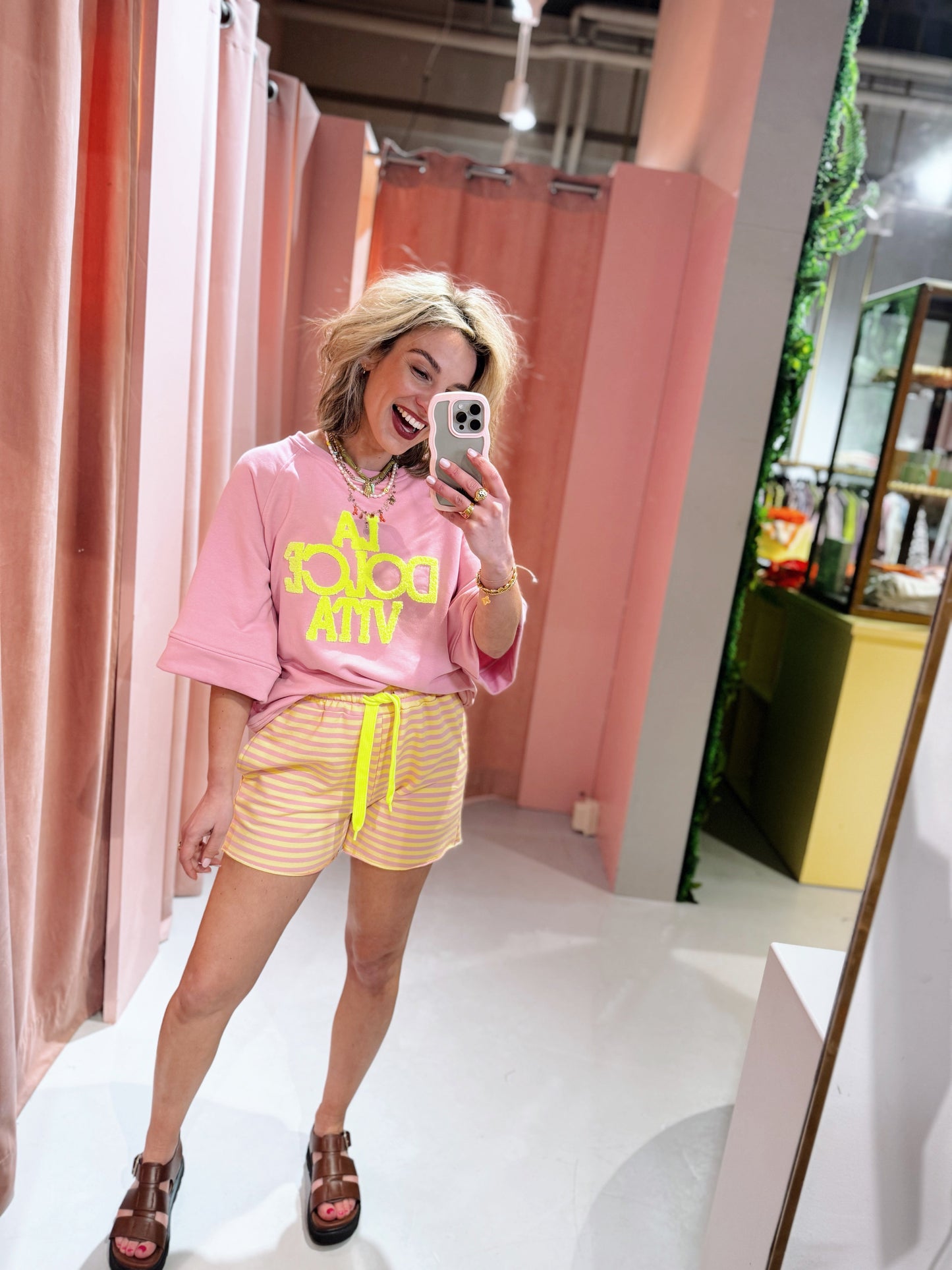 Nala Short - Roze/Geel