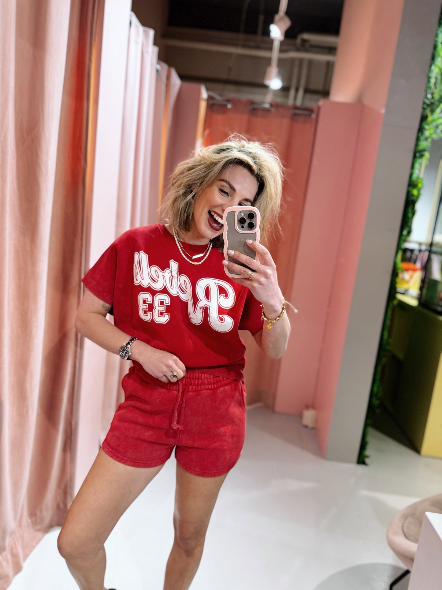 Uni Logo Sweat Short - Racing Red