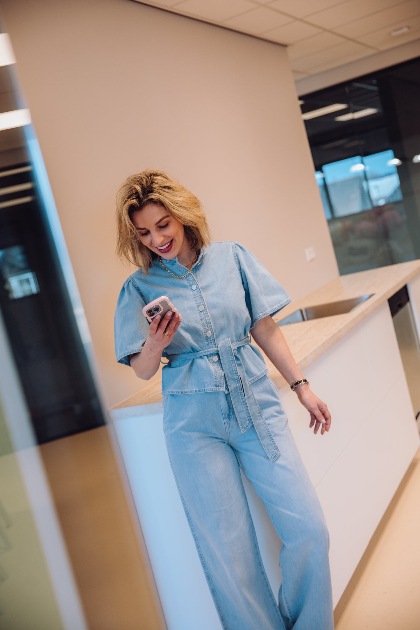 MSCHIngrid Lis HW Wide Jeans - Light Blue Wash