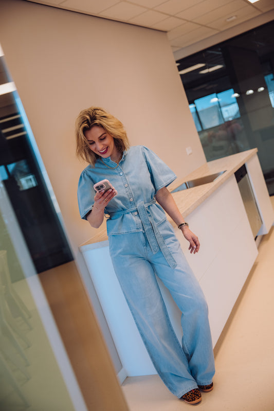 MSCHIngrid Lis HW Wide Jeans - Light Blue Wash