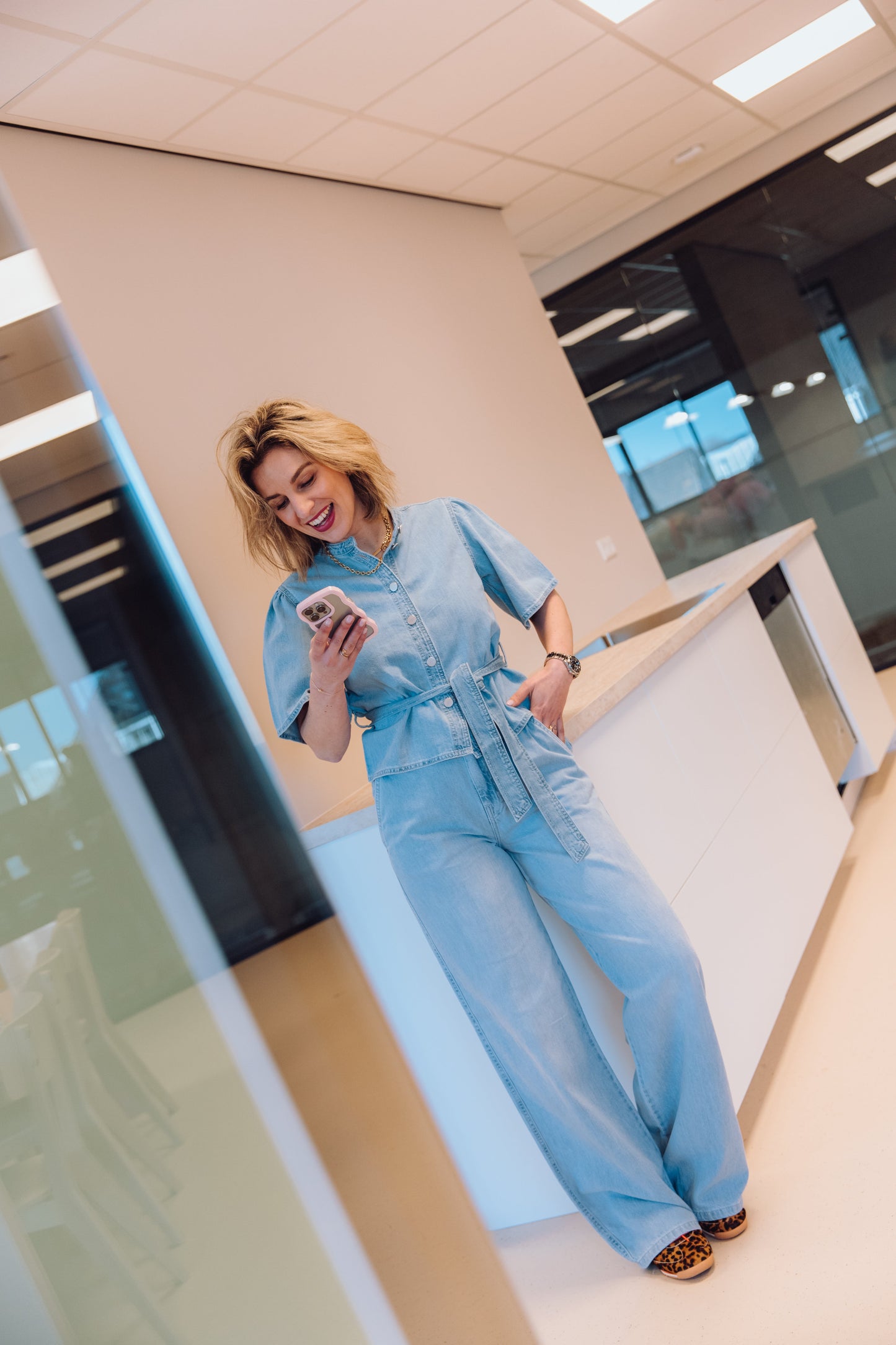 MSCHIngrid Lis HW Wide Jeans - Light Blue Wash