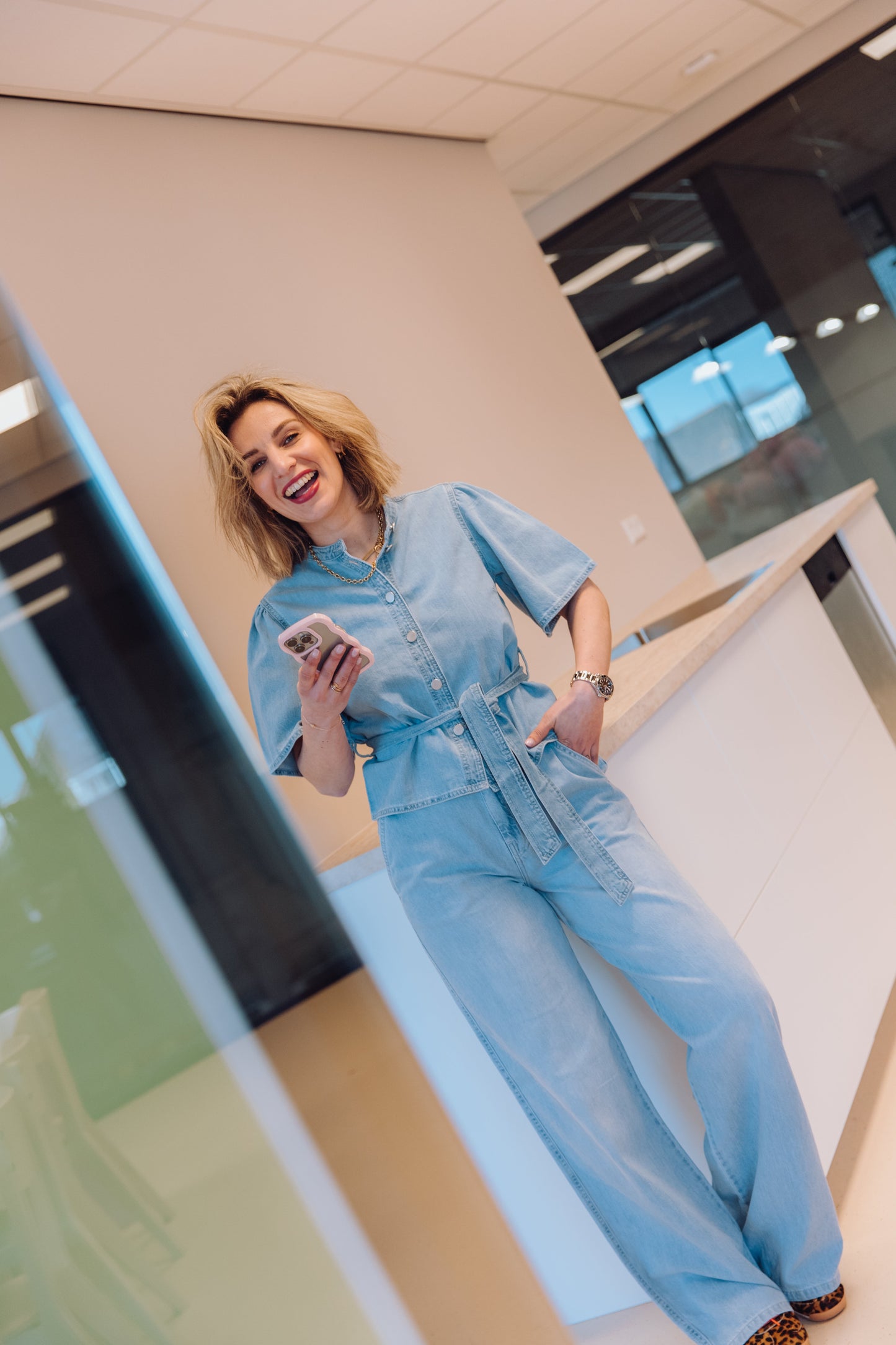 MSCHIngrid Lis HW Wide Jeans - Light Blue Wash