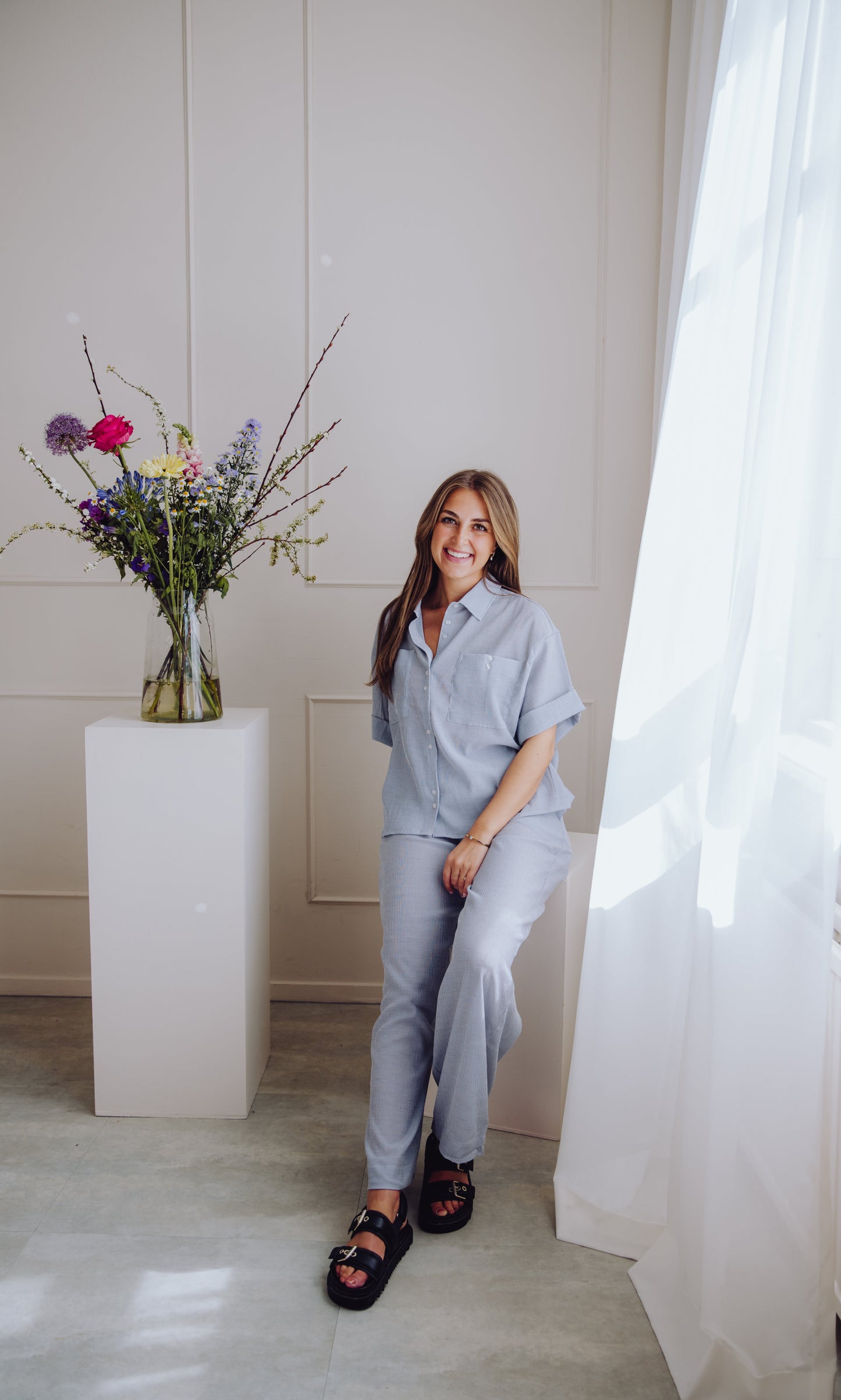 MSCHKinley Pants - Oceana/B White