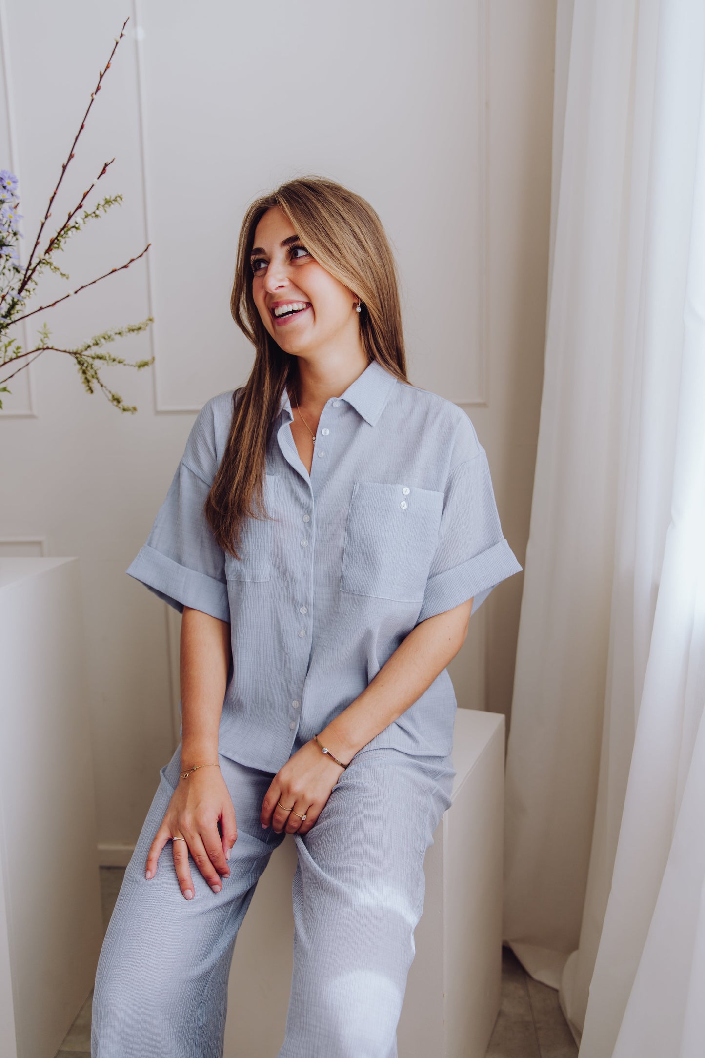 MSCHKinley Pants - Oceana/B White