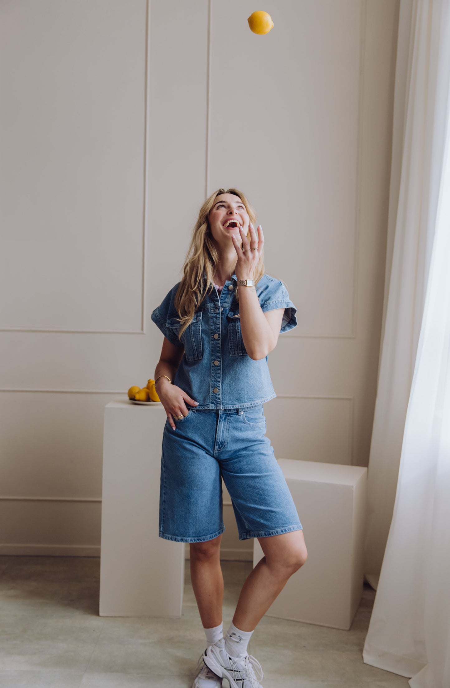 MSCHElida Ada Denim Shorts - Light Blue Wash