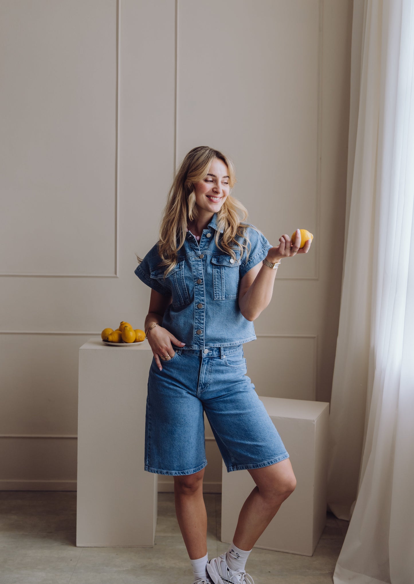 MSCHElida Ada Denim Shorts - Light Blue Wash