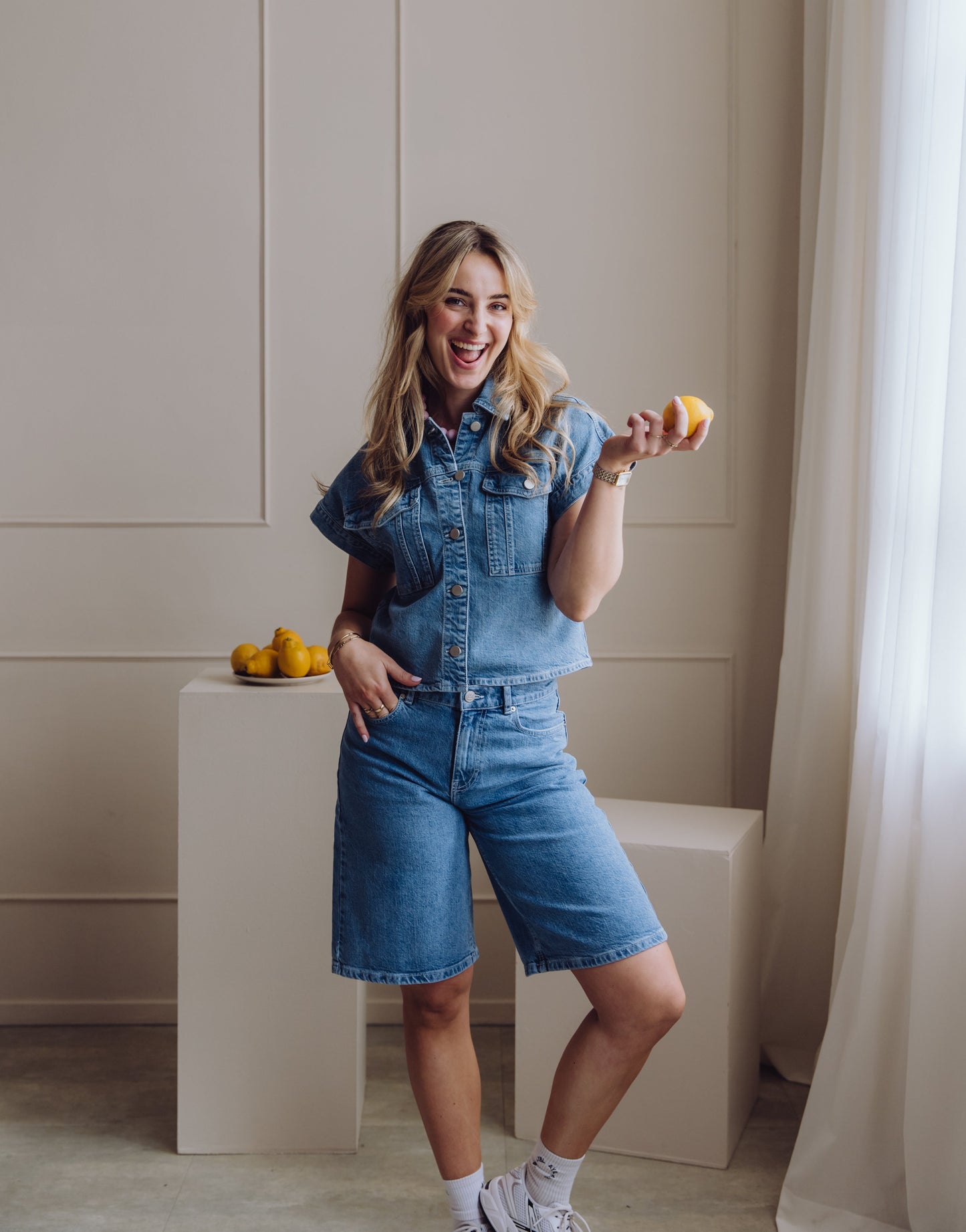 MSCHElida Ada Denim Shorts - Light Blue Wash