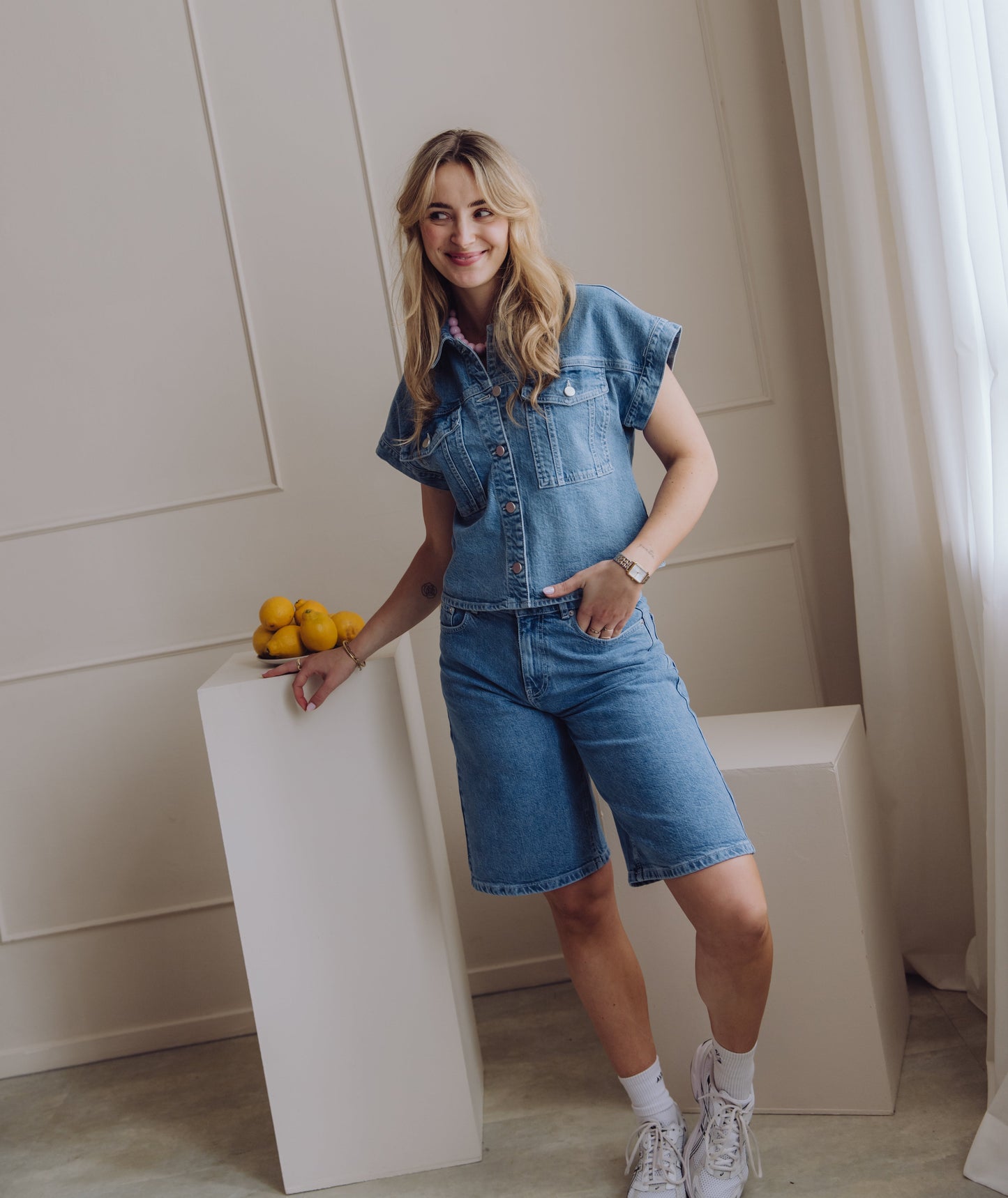 MSCHElida Ada Denim Shorts - Light Blue Wash