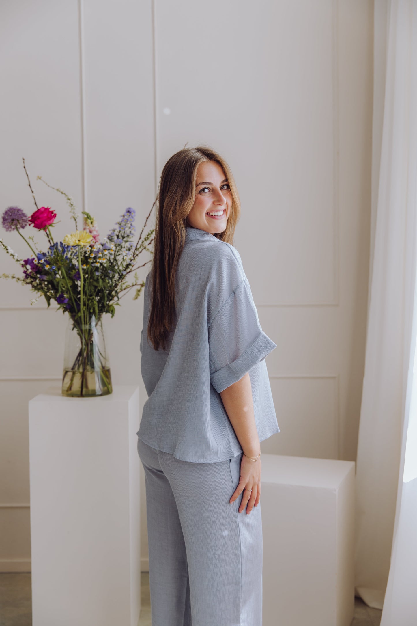 MSCHKinley Pants - Oceana/B White