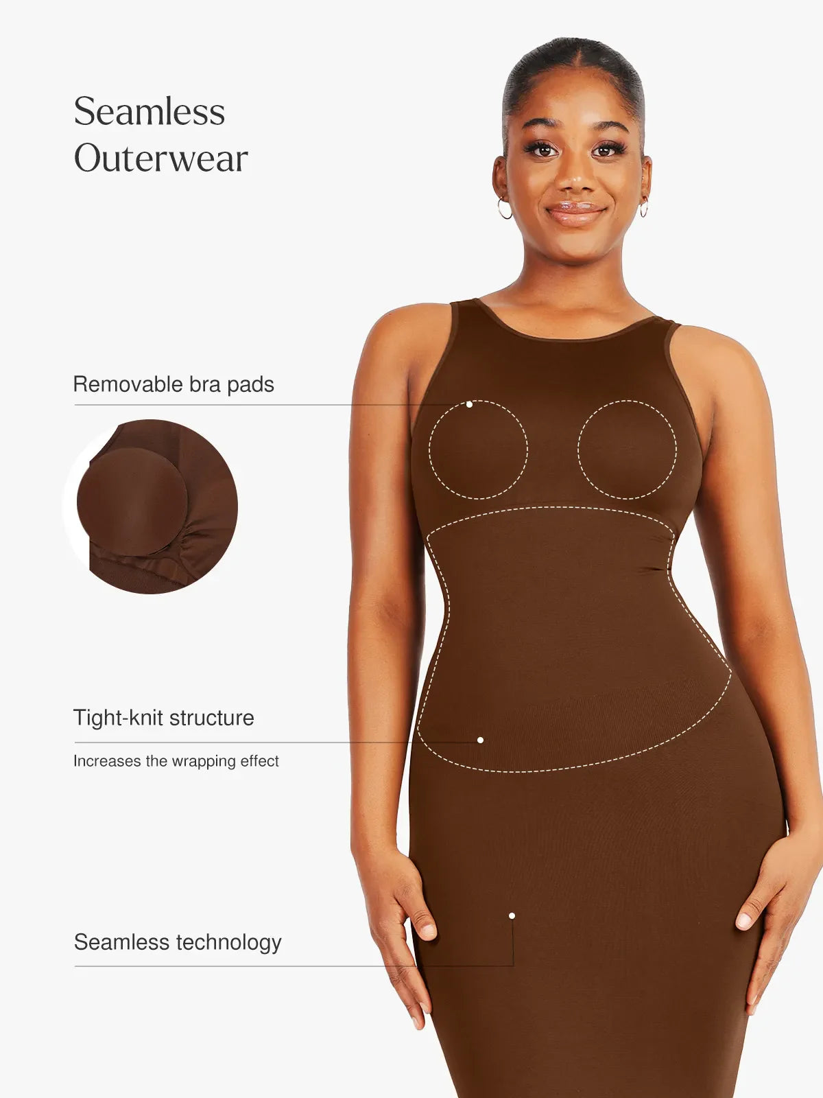 Shapewear Large U-Back Snatched Seamless Dress