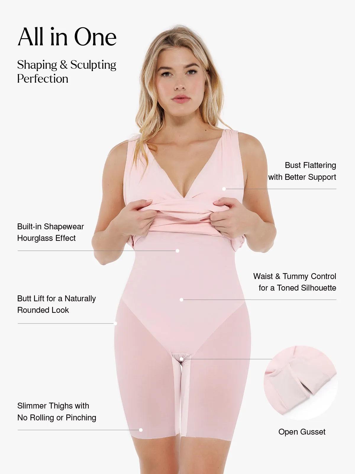 Shapewear Deep V-Neck Bias Twist Sculpting Mini Dress