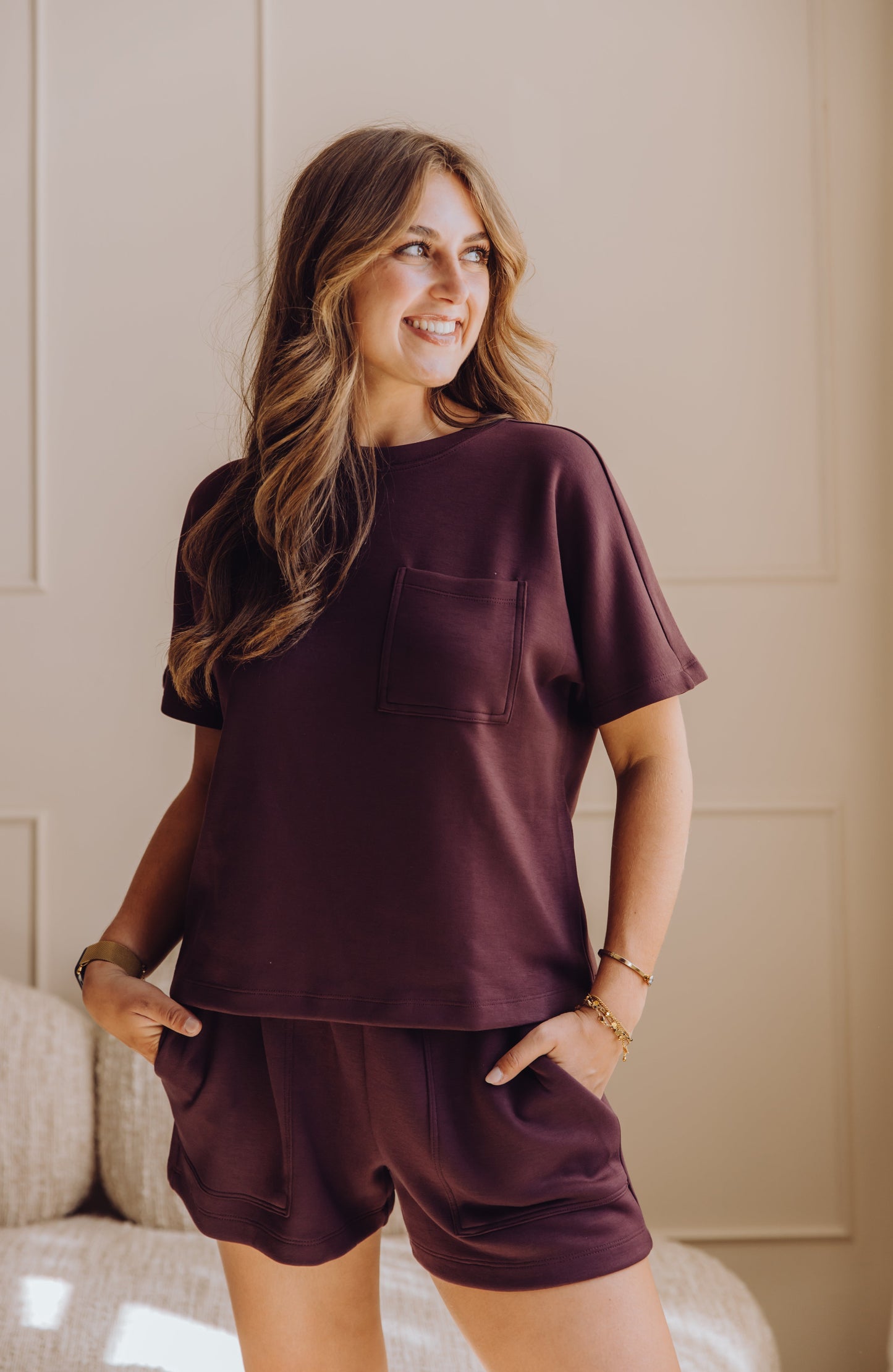 MSCHHarissa Ima Q SS Sweat Short - Fudge