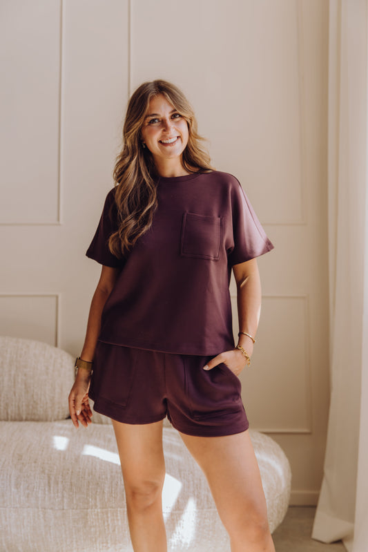 MSCHHarissa Ima Q SS Sweat Short - Fudge