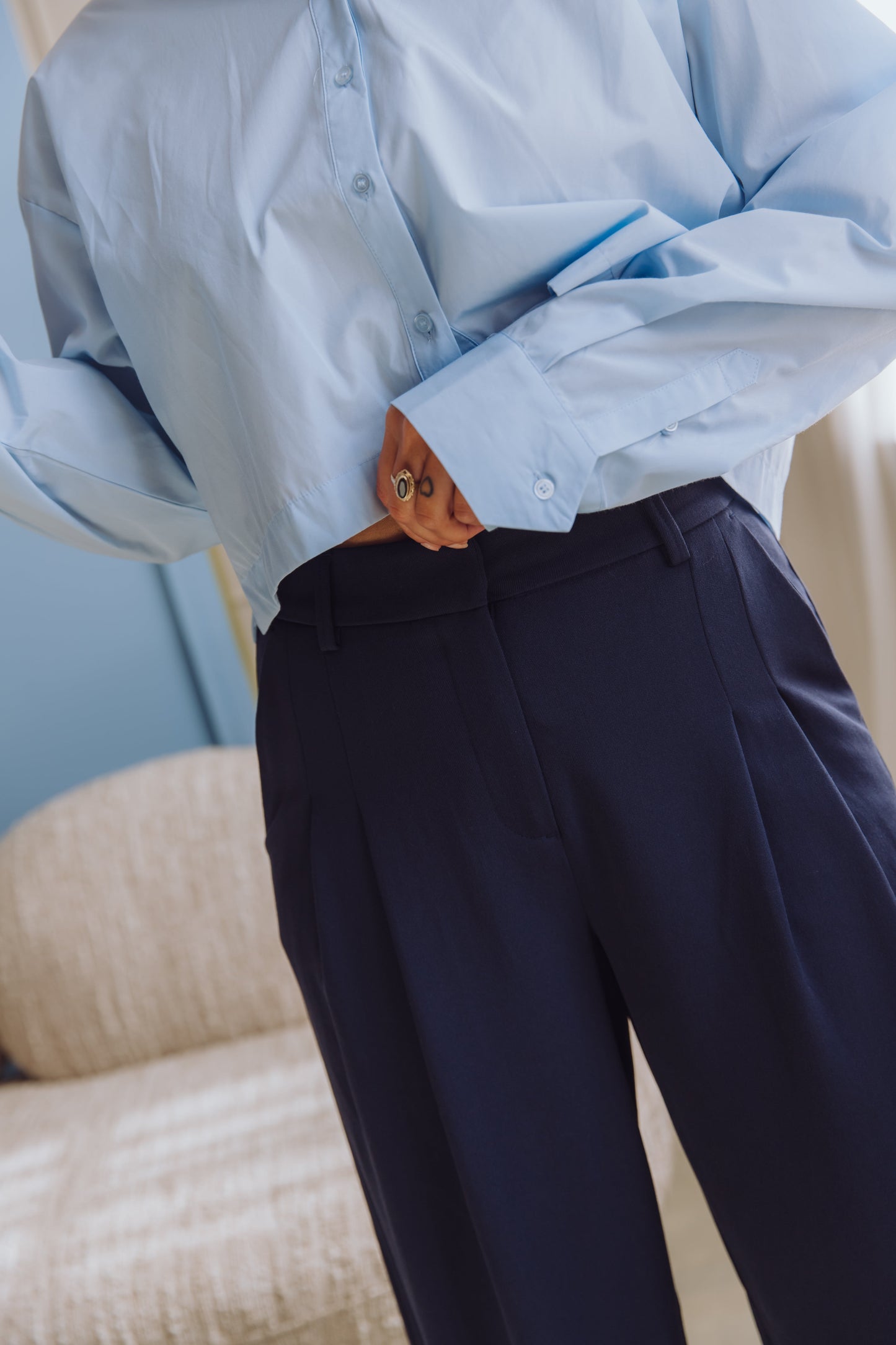 MSCHHenrika HW Pants - Donkerblauw