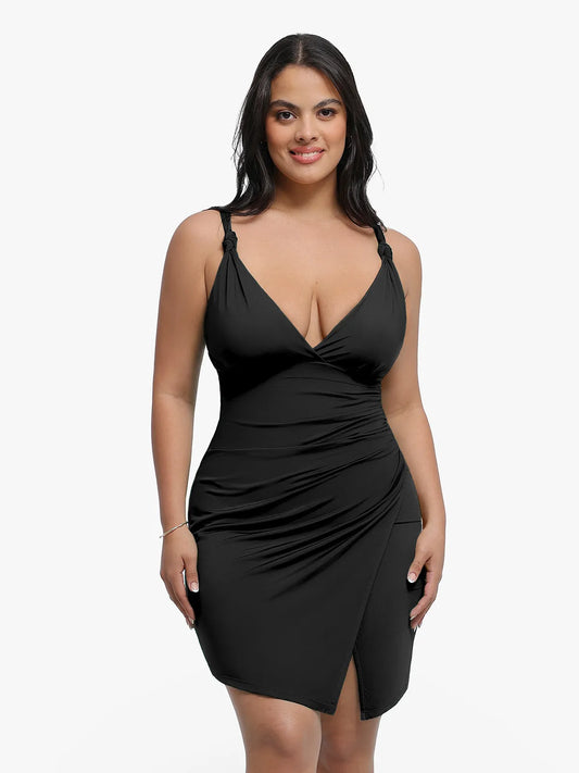 Shapewear Sculpting Side Slit Mini Dress