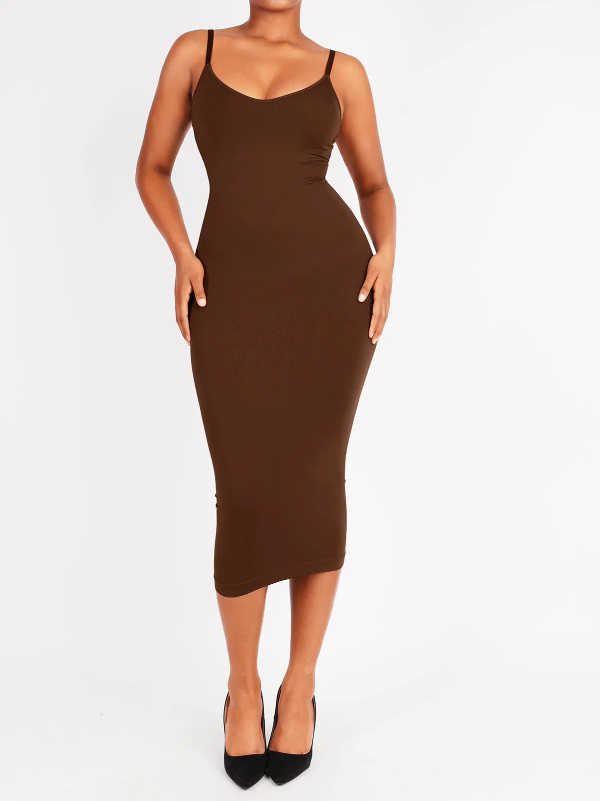 Shaper Eco-Friendly Spaghetti Strap V-Neck Seamless Dress