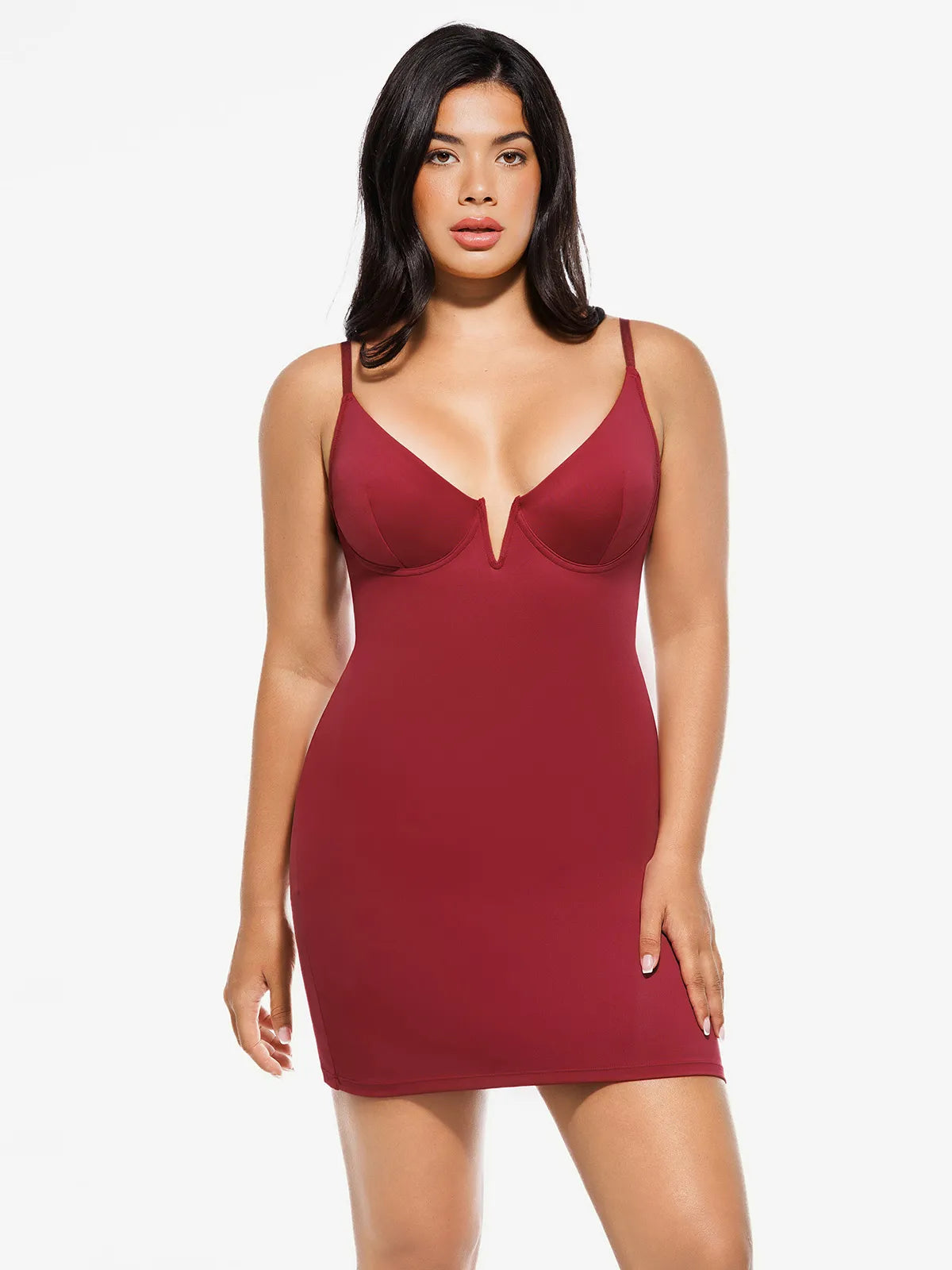 Shapewear Two-In-One Lace Overlay Sculpting Dress