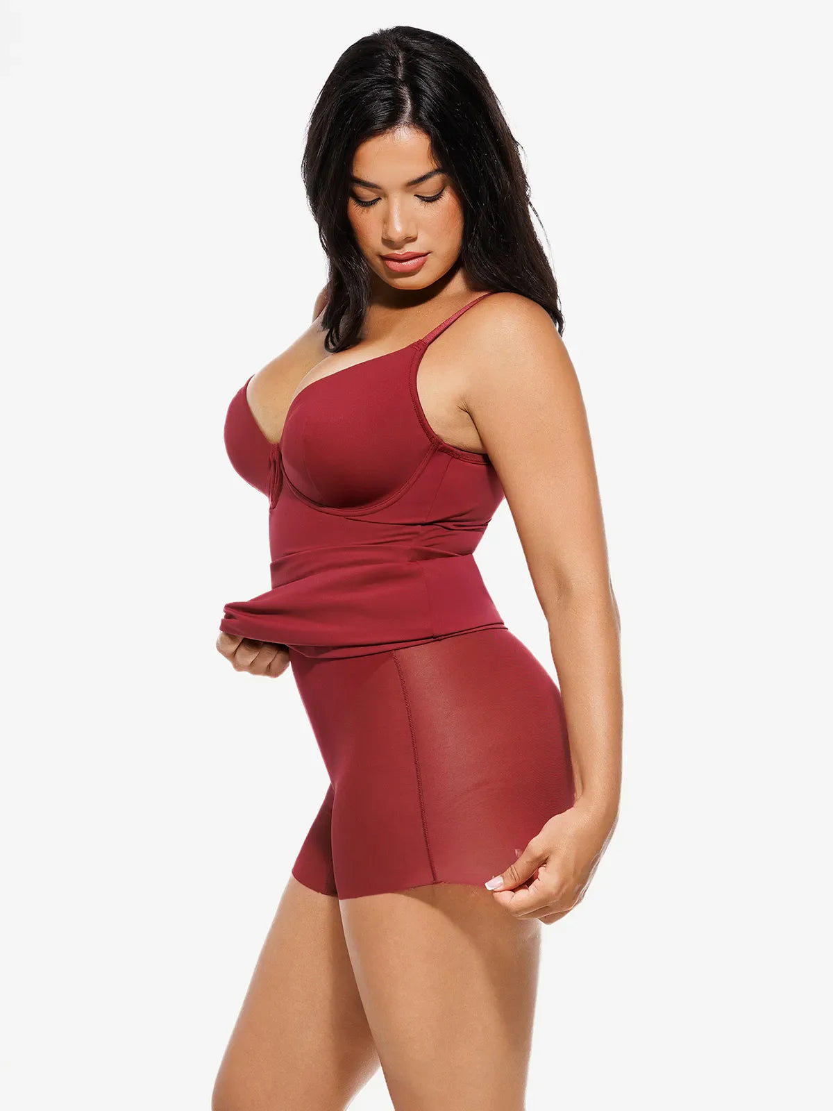 Shapewear Two-In-One Lace Overlay Sculpting Dress