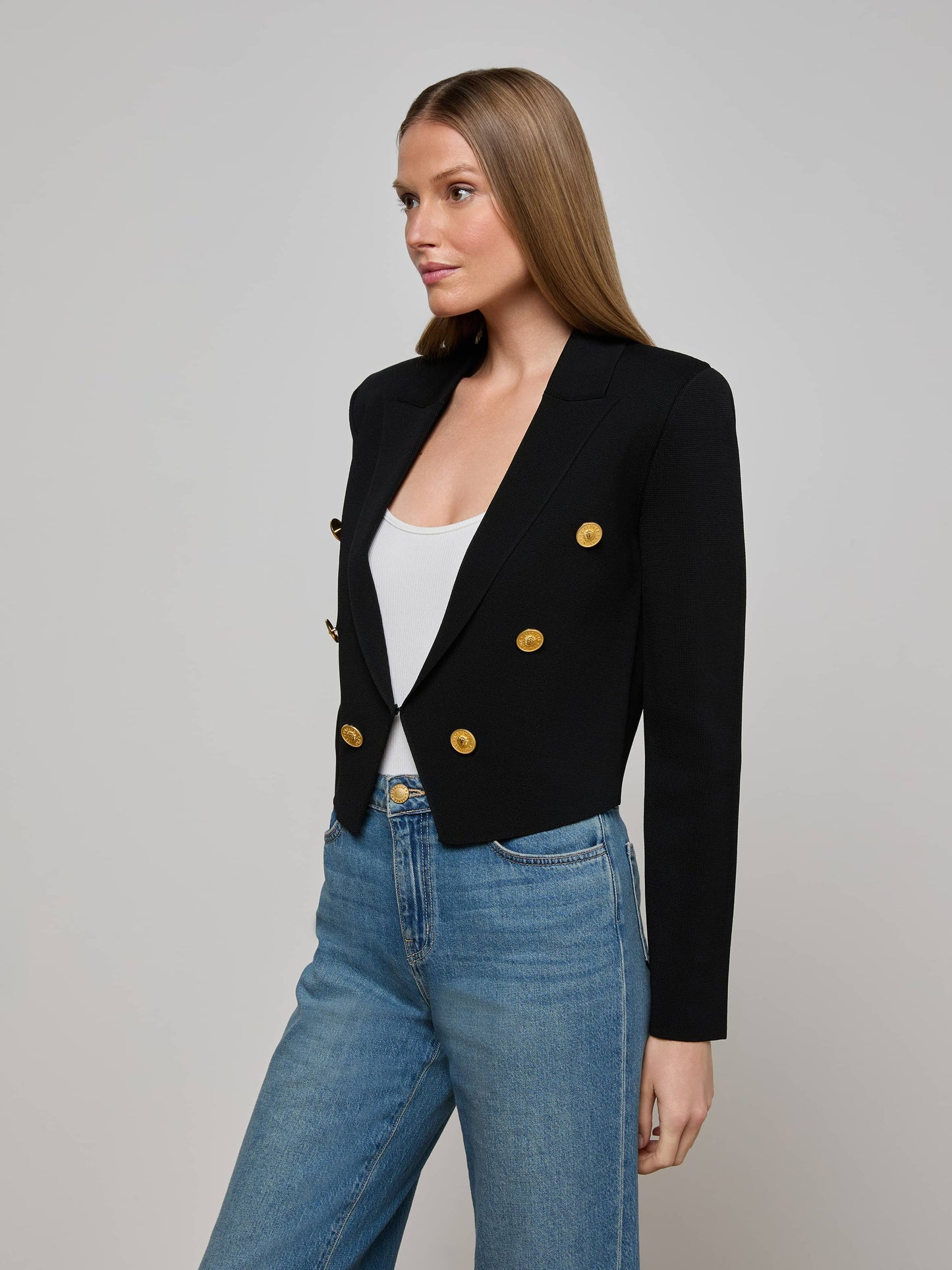Elio Cropped Knit Blazer