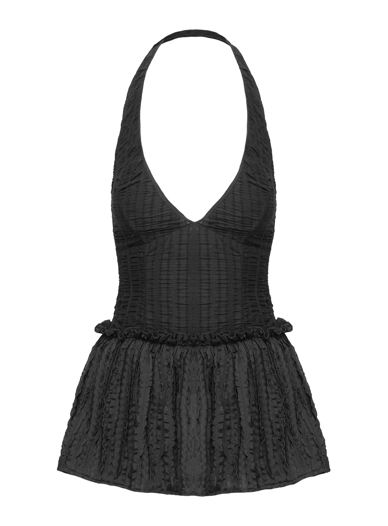 Mixie Halter Playsuit Black
