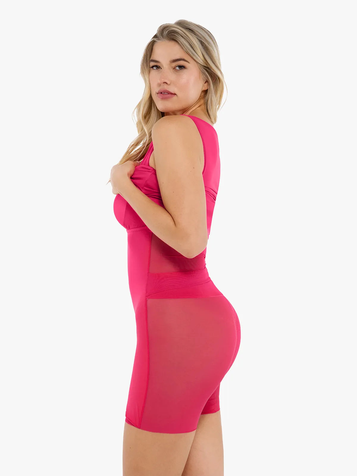 Shapewear Ruched Bodycon Cascade Mini Dress