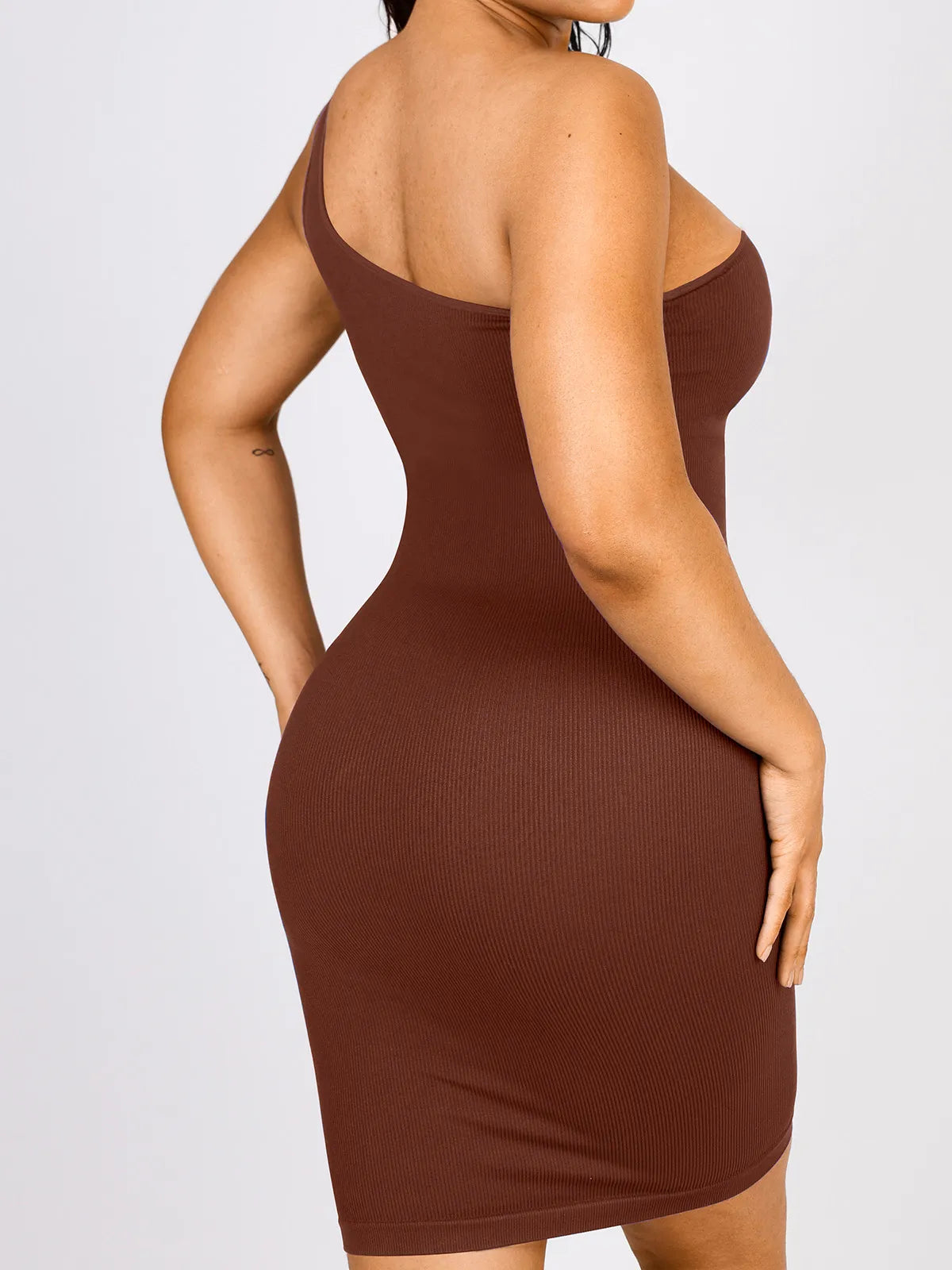 Shapewear One Shoulder Bodycon Mini Dress