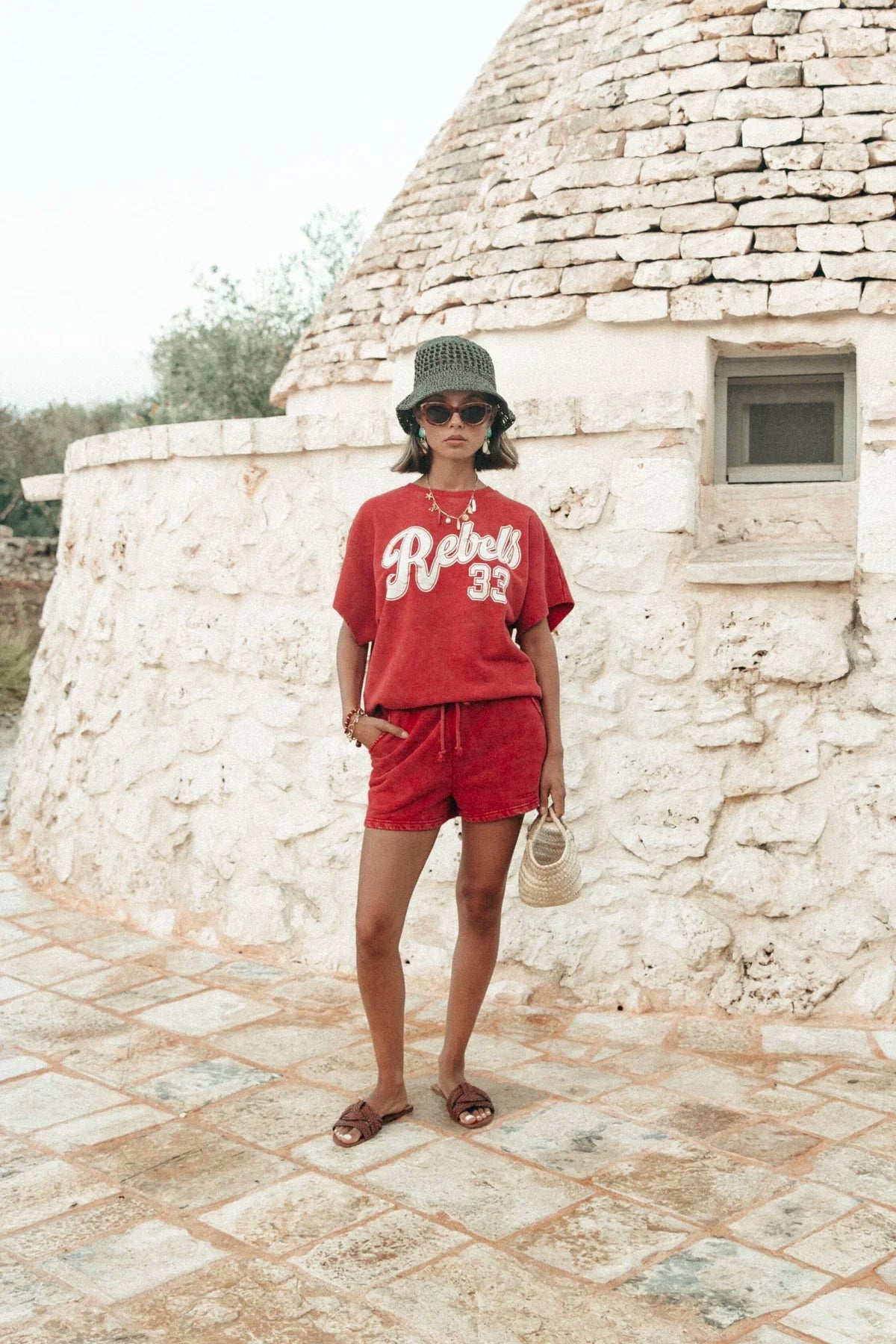 Uni Logo Sweat Short - Racing Red