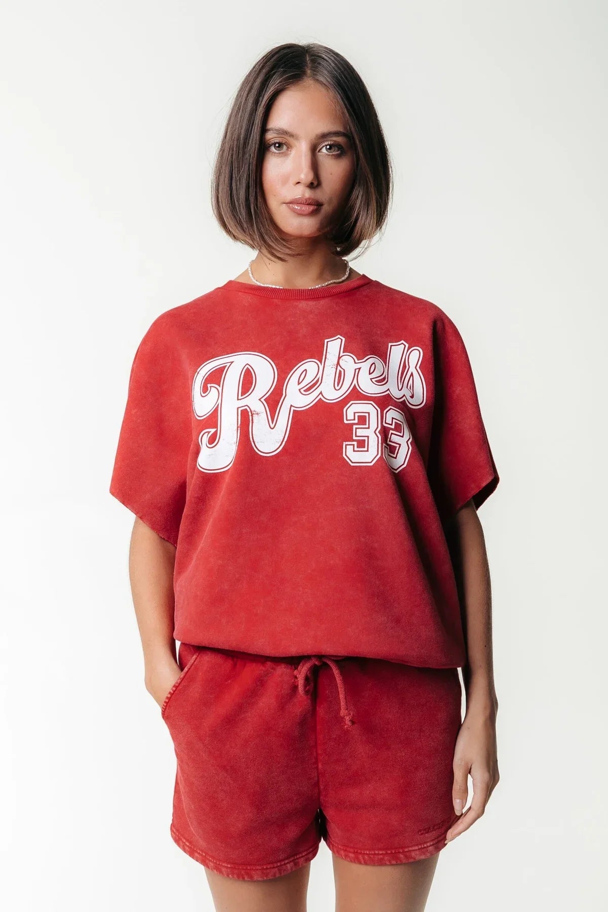 Uni Logo Sweat Short - Racing Red