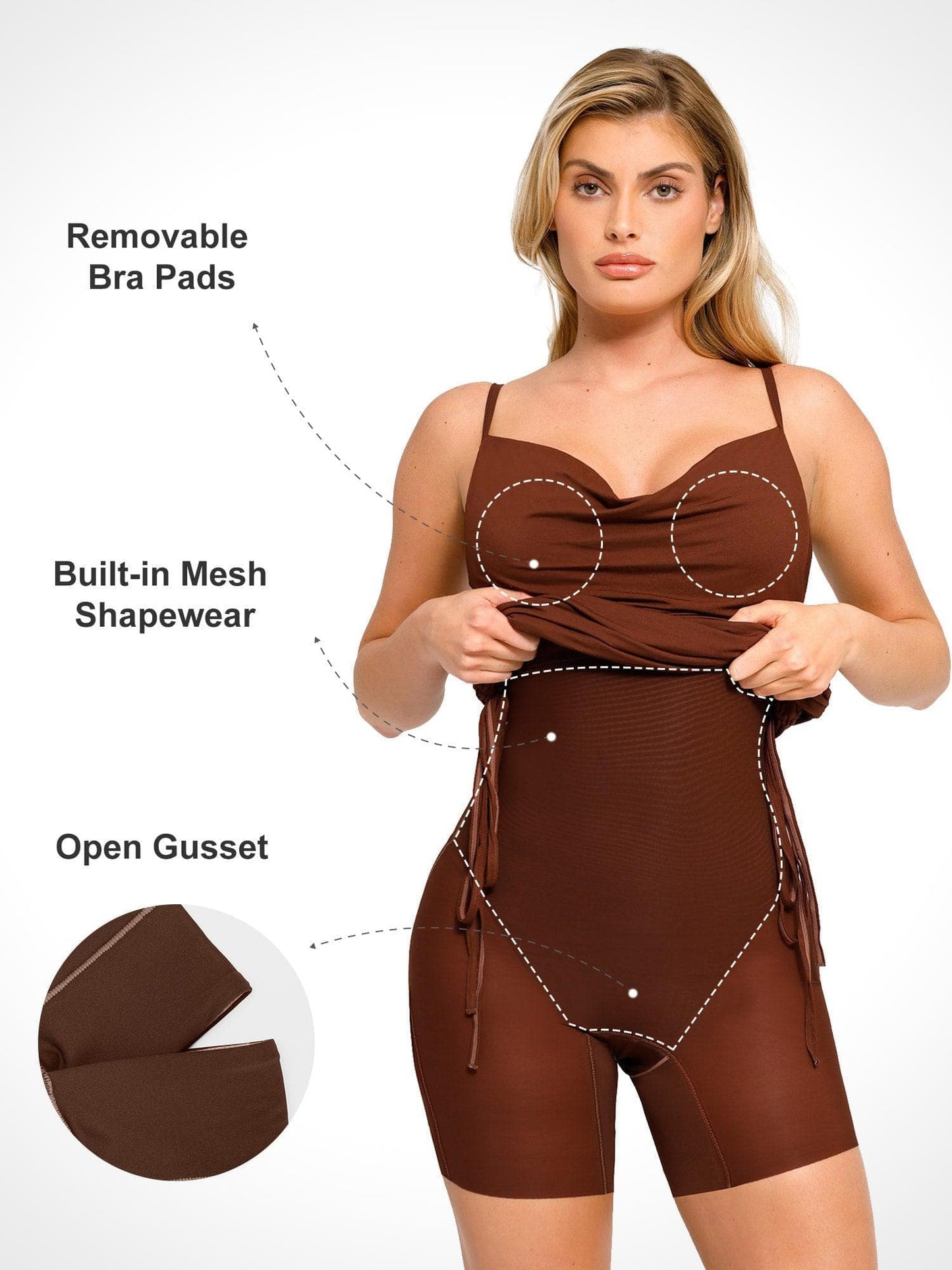 Shapewear Ruched Modal Bodycon Mini Slip Dress