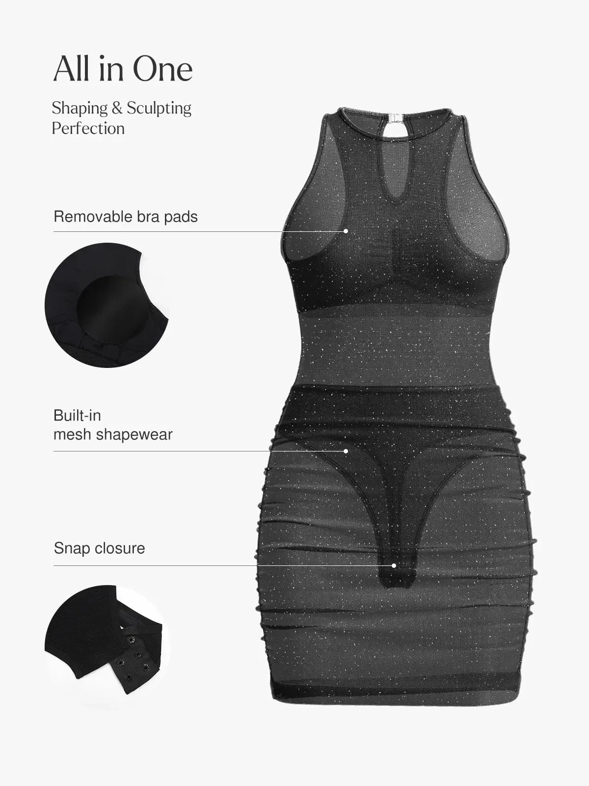 Shapewear Metallic Seamless Sculpting Dress